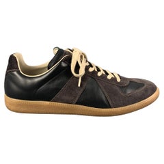 MAISON MARTIN MARGIELA Size 11 Black Brown Low Top Replica Sneakers