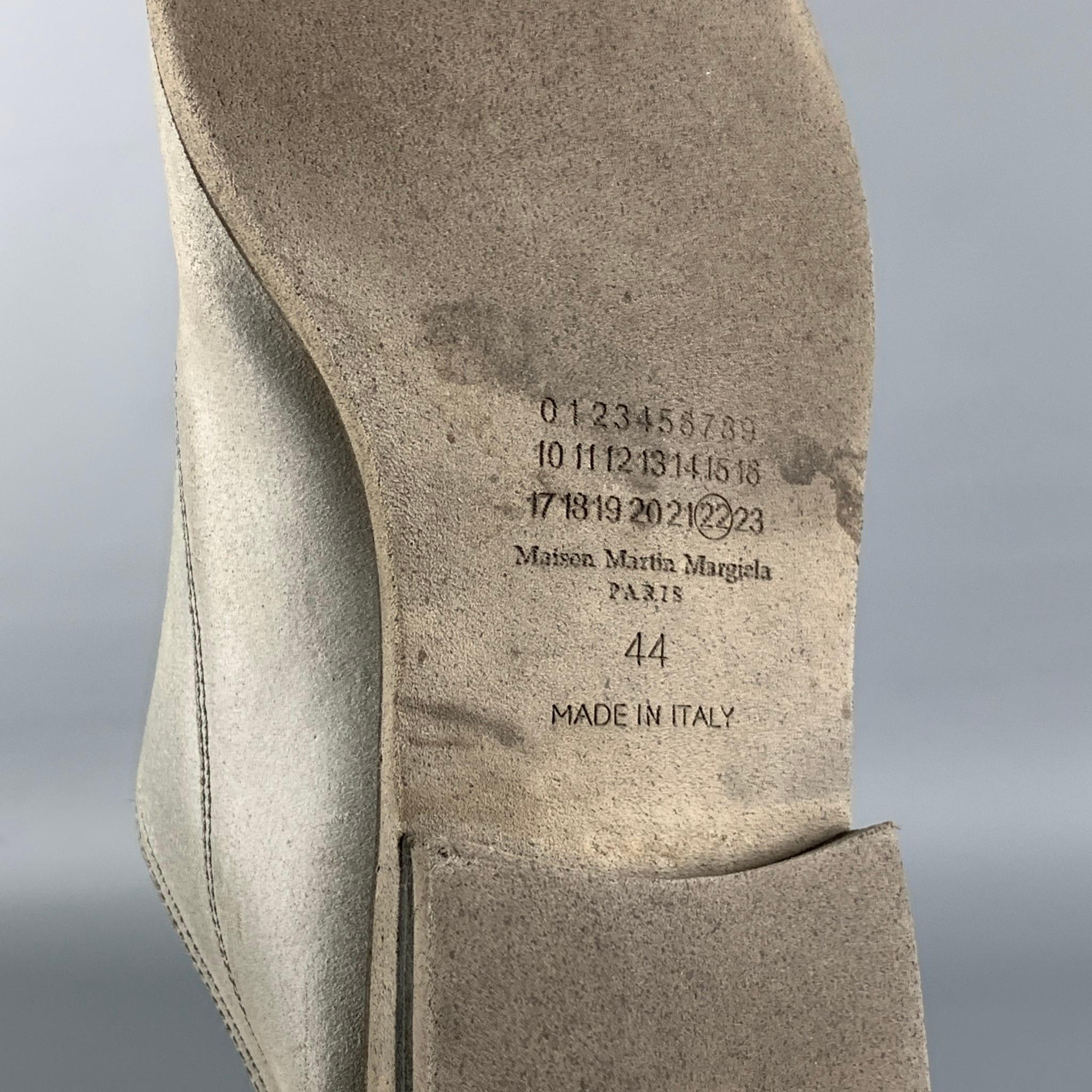 MAISON MARTIN MARGIELA Size 11 Gray Distressed Suede Cap Toe Lace Up Shoes In Good Condition In San Francisco, CA