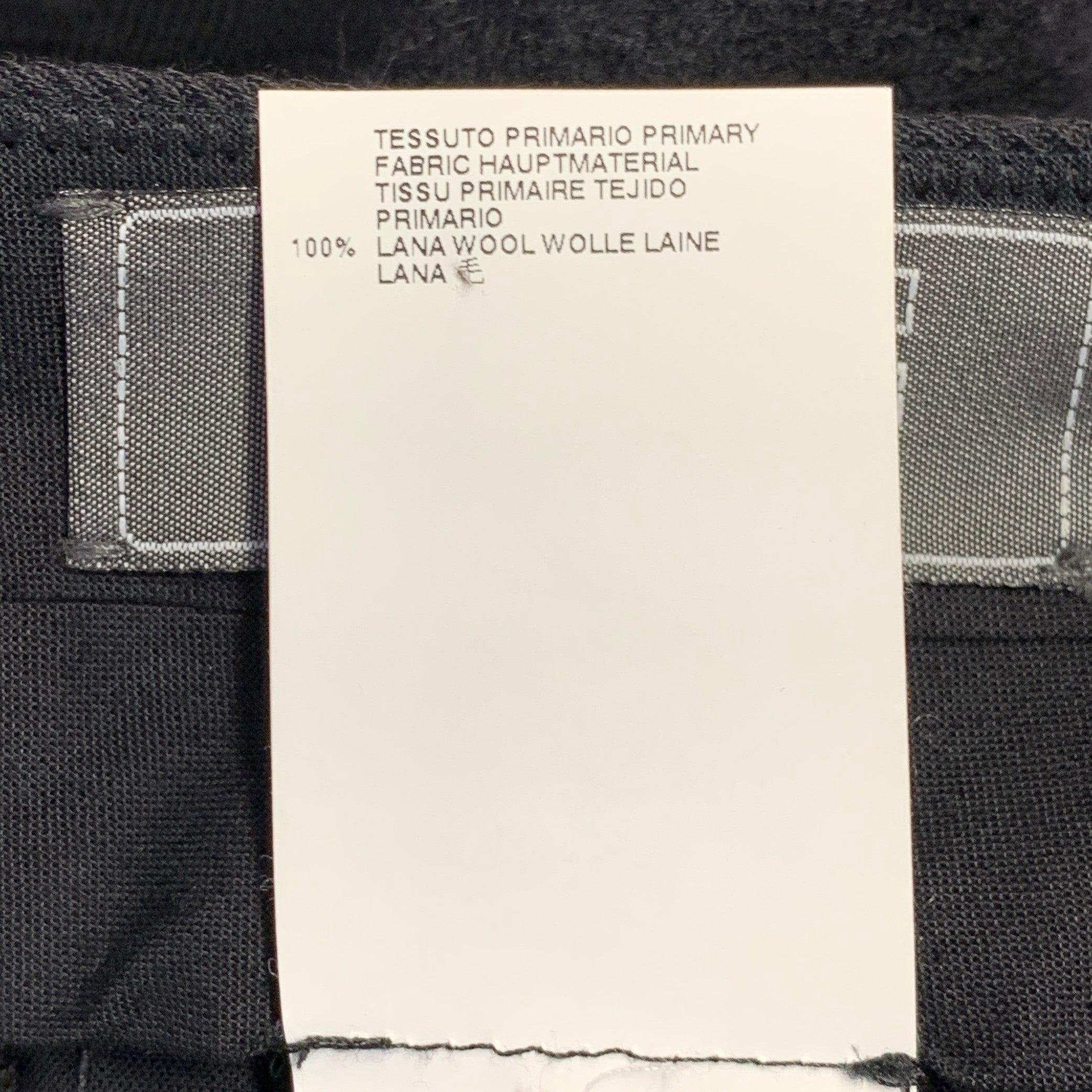 Maison Martin Margiela Taglia 28 Pantaloni da Abito in Twill di Lana Nero con Fiamme Frontali Piatte in vendita 4