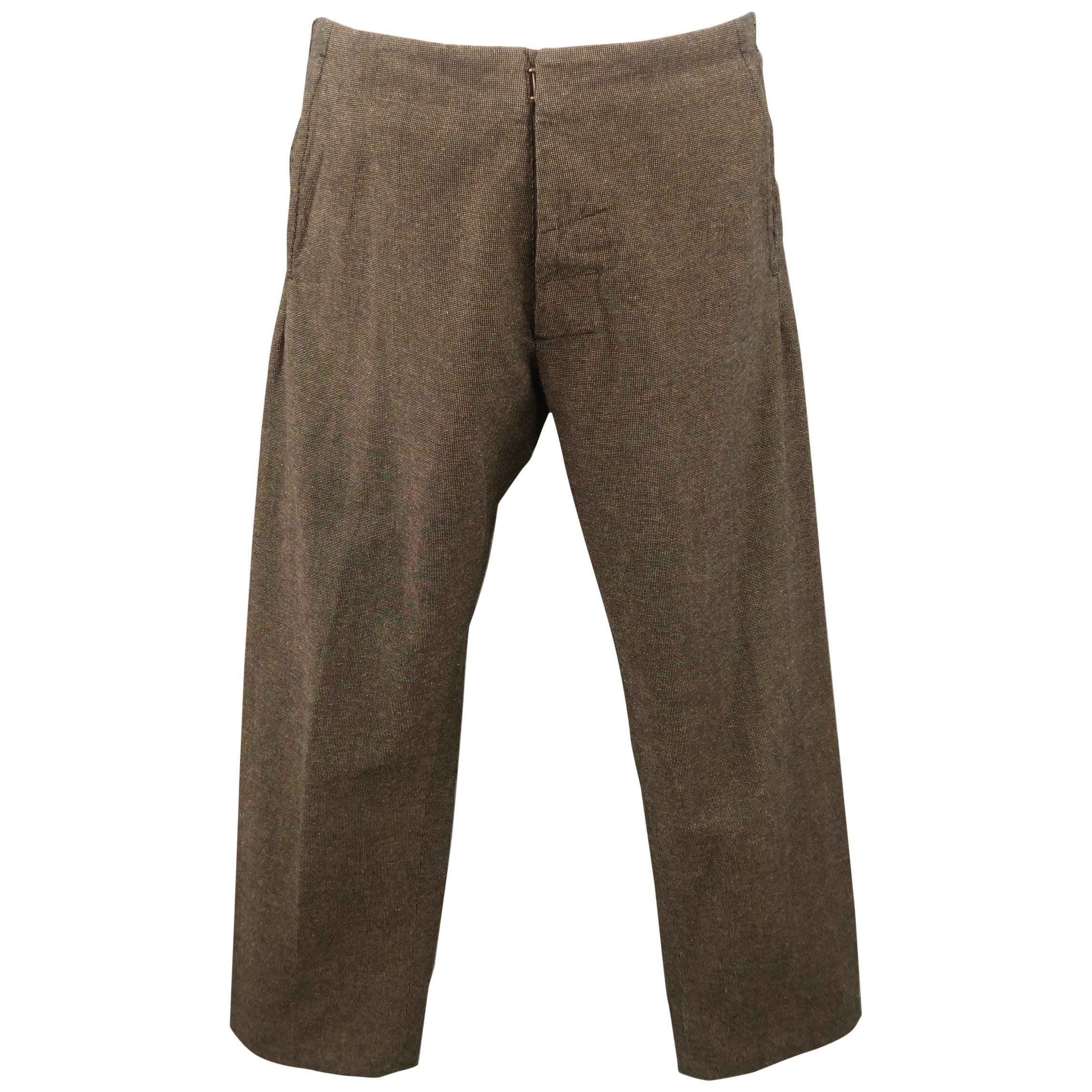MAISON MARTIN MARGIELA Size 30 Charcoal Nailhead No Waistband l Pants