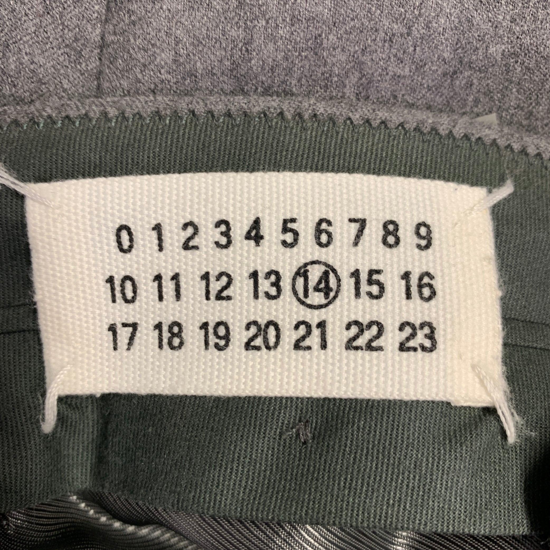 MAISON MARTIN MARGIELA Size 32 Grey Heather Wool Flat Front Dress Pants For Sale 1