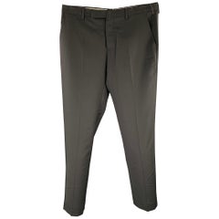 MAISON MARTIN MARGIELA Size 36 Black Heather Wool Straight Dress Pants
