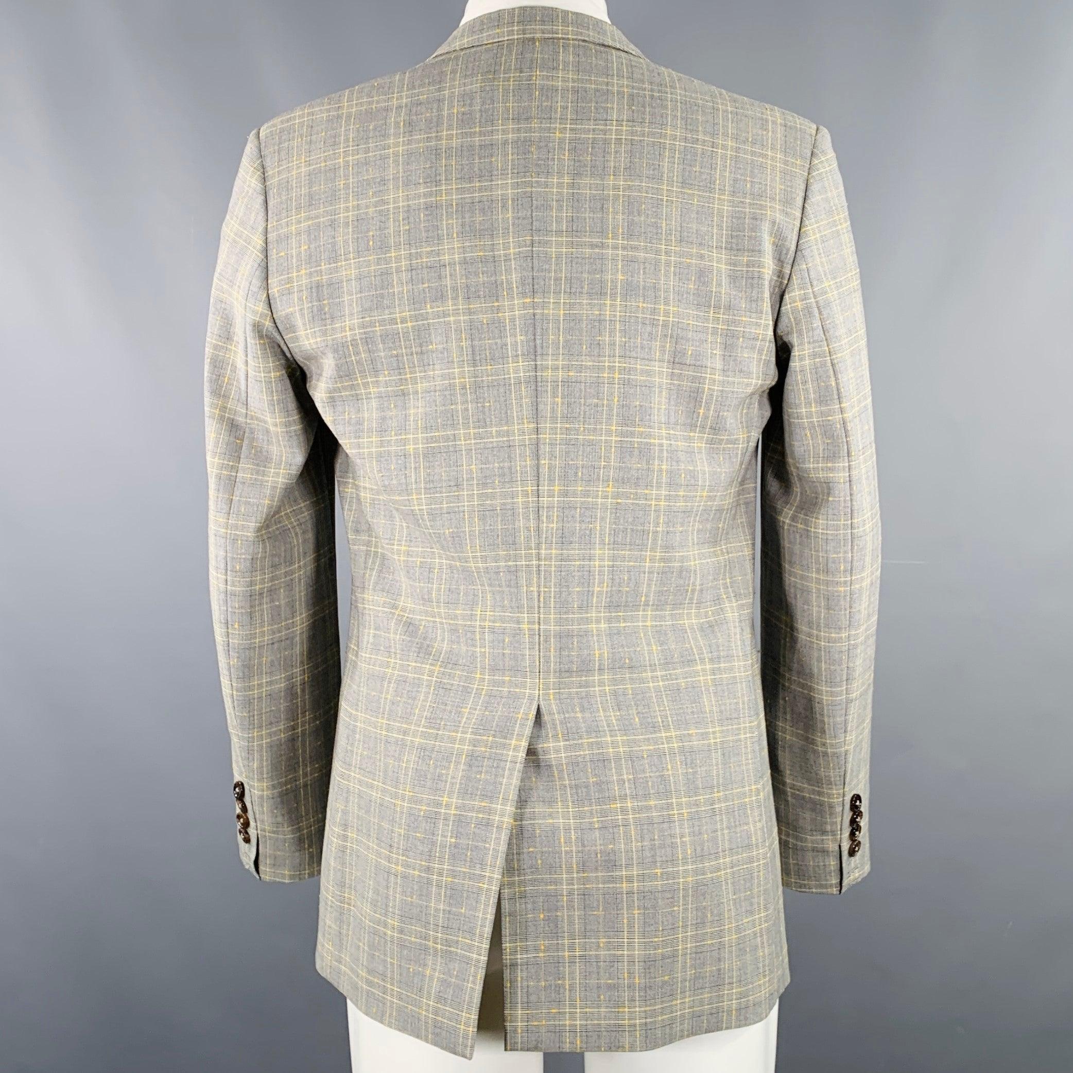 MAISON MARTIN MARGIELA - Manteau de sport à carreaux gris et jaunes, taille 38 Excellent état - En vente à San Francisco, CA
