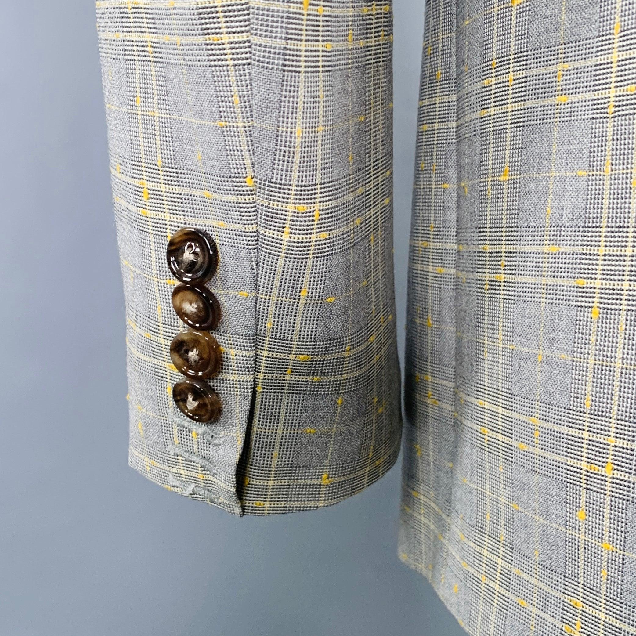 MAISON MARTIN MARGIELA - Manteau de sport à carreaux gris et jaunes, taille 38 Pour hommes en vente