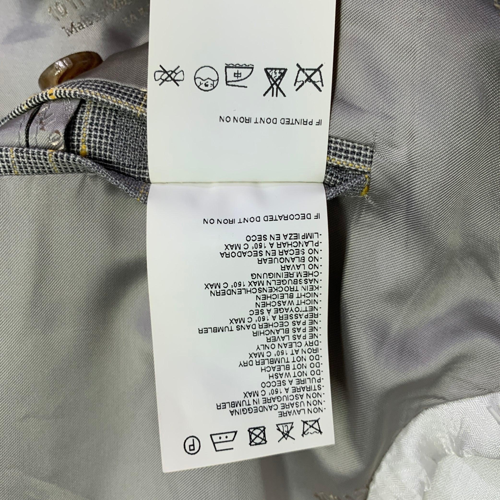 MAISON MARTIN MARGIELA - Manteau de sport à carreaux gris et jaunes, taille 38 en vente 4