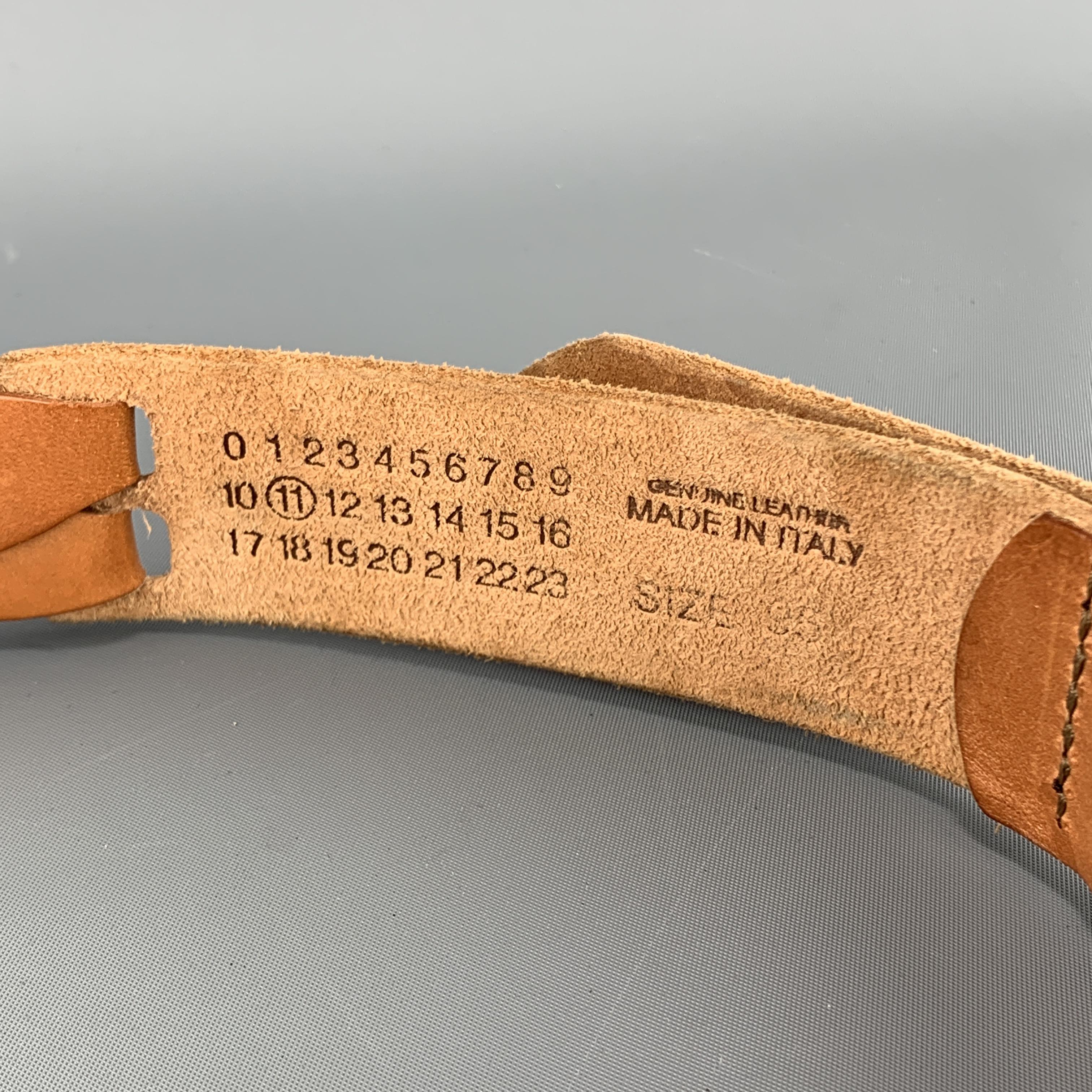 Women's or Men's MAISON MARTIN MARGIELA Size 38 Tan Leather Link Straps Belt