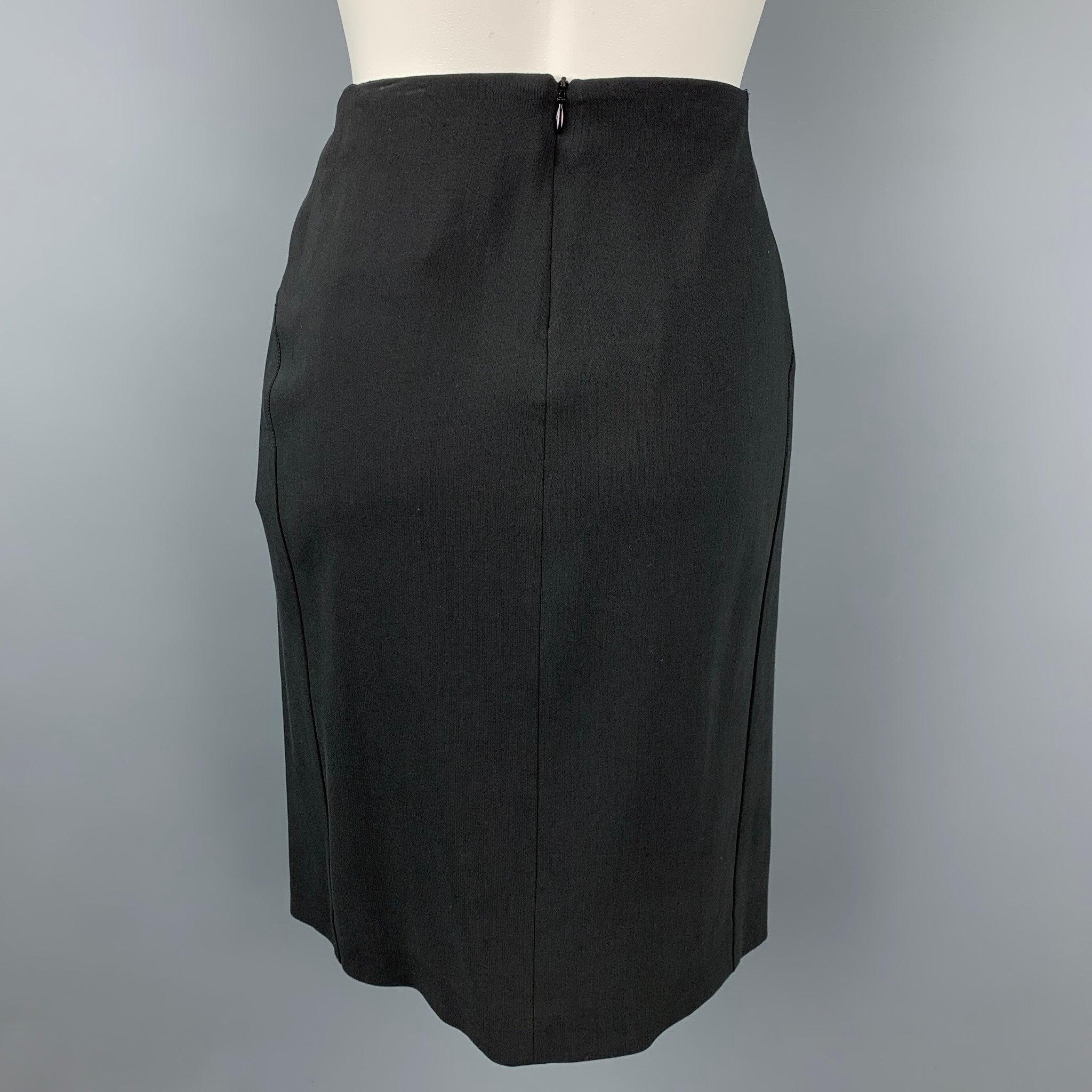 MAISON MARTIN MARGIELA Size 4 Black Cotton / Silk Pencil Skirt In Excellent Condition For Sale In San Francisco, CA