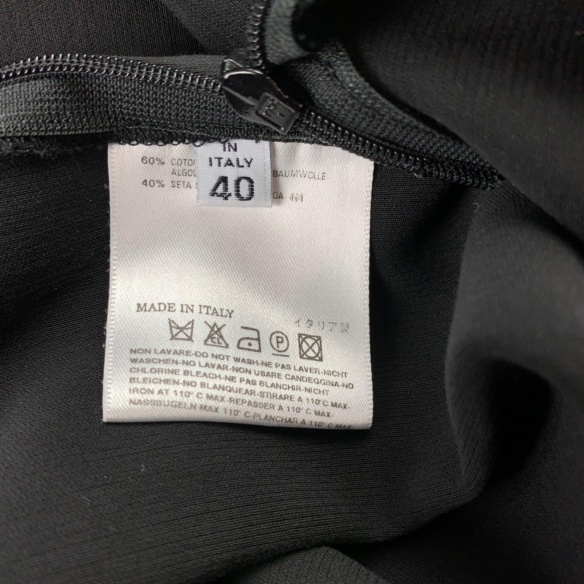 Women's MAISON MARTIN MARGIELA Size 4 Black Cotton / Silk Pencil Skirt For Sale