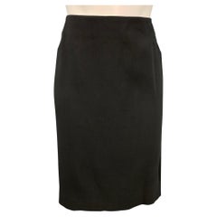 MAISON MARTIN MARGIELA Size 4 Black Cotton / Silk Pencil Skirt