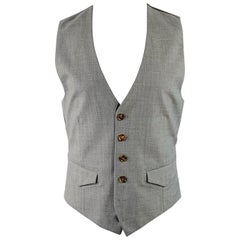 MAISON MARTIN MARGIELA Size 40 Heather Grey Taupe V-Neck Formal Vest