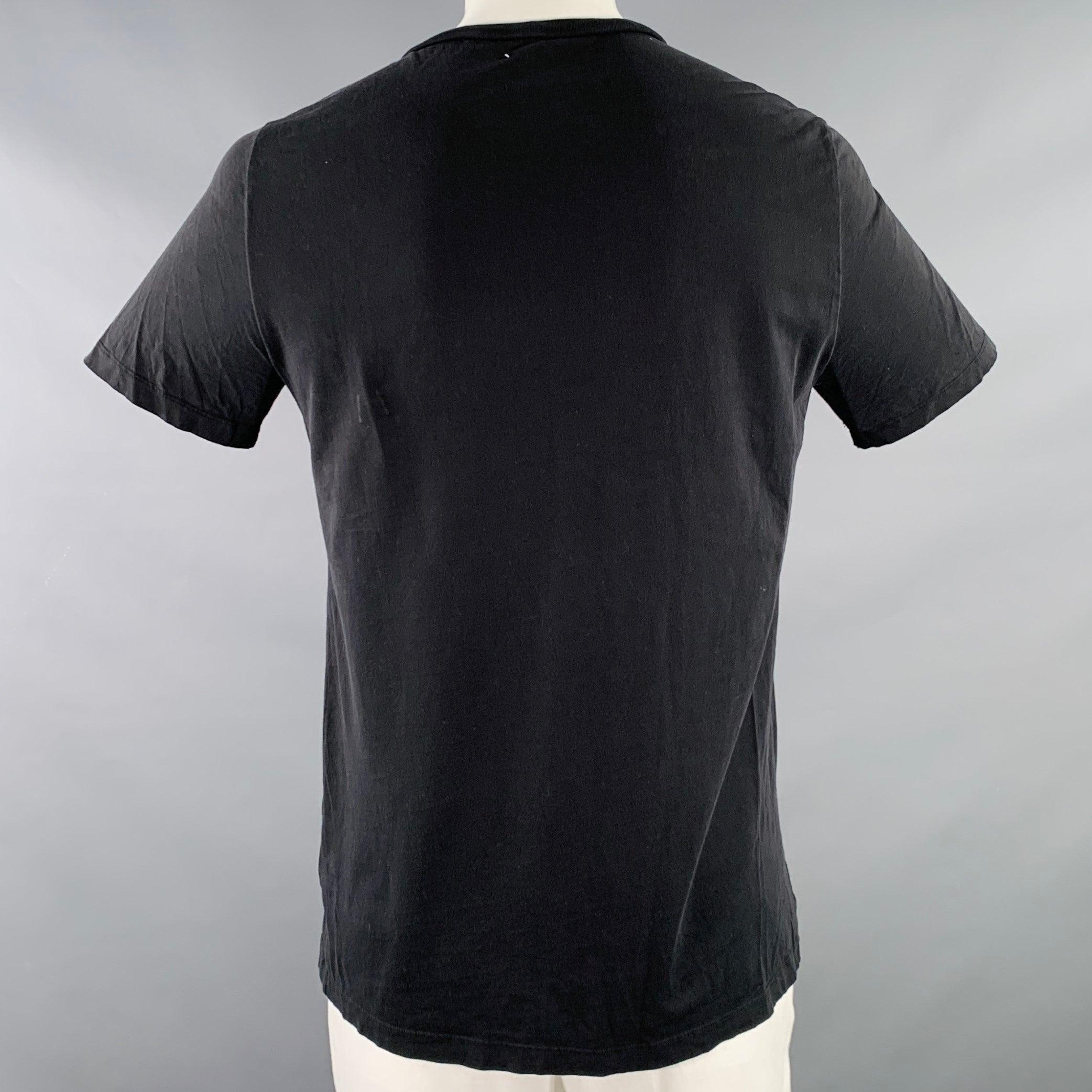 MAISON MARTIN MARGIELA Size 42 Black Cotton Crew Neck T-shirt In Good Condition For Sale In San Francisco, CA