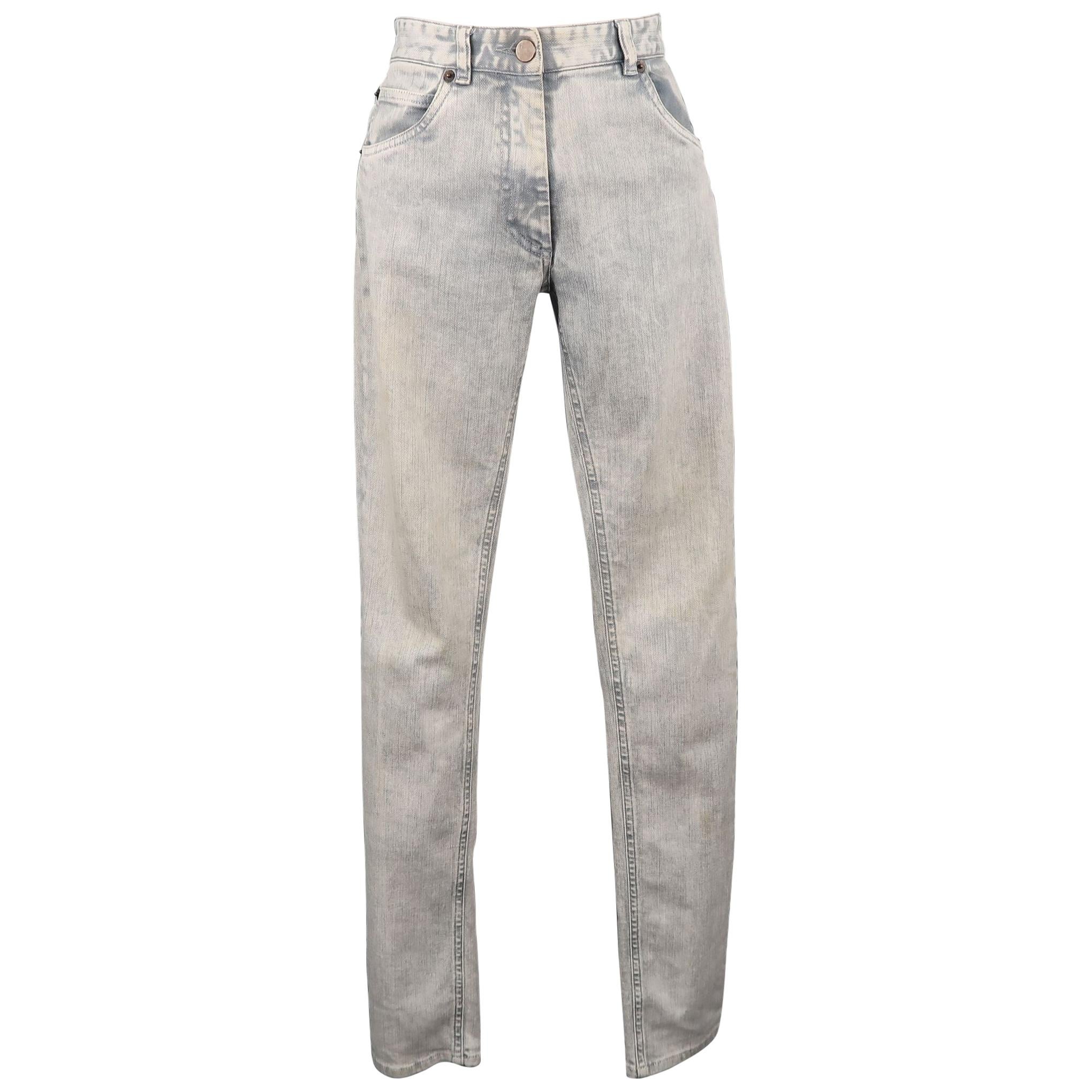 MAISON MARTIN MARGIELA Size 6 Light Grey Acid Wash Skinny Jeans For Sale at  1stDibs