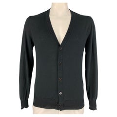 MAISON MARTIN MARGIELA Size L Black Cotton Buttoned Cardigan