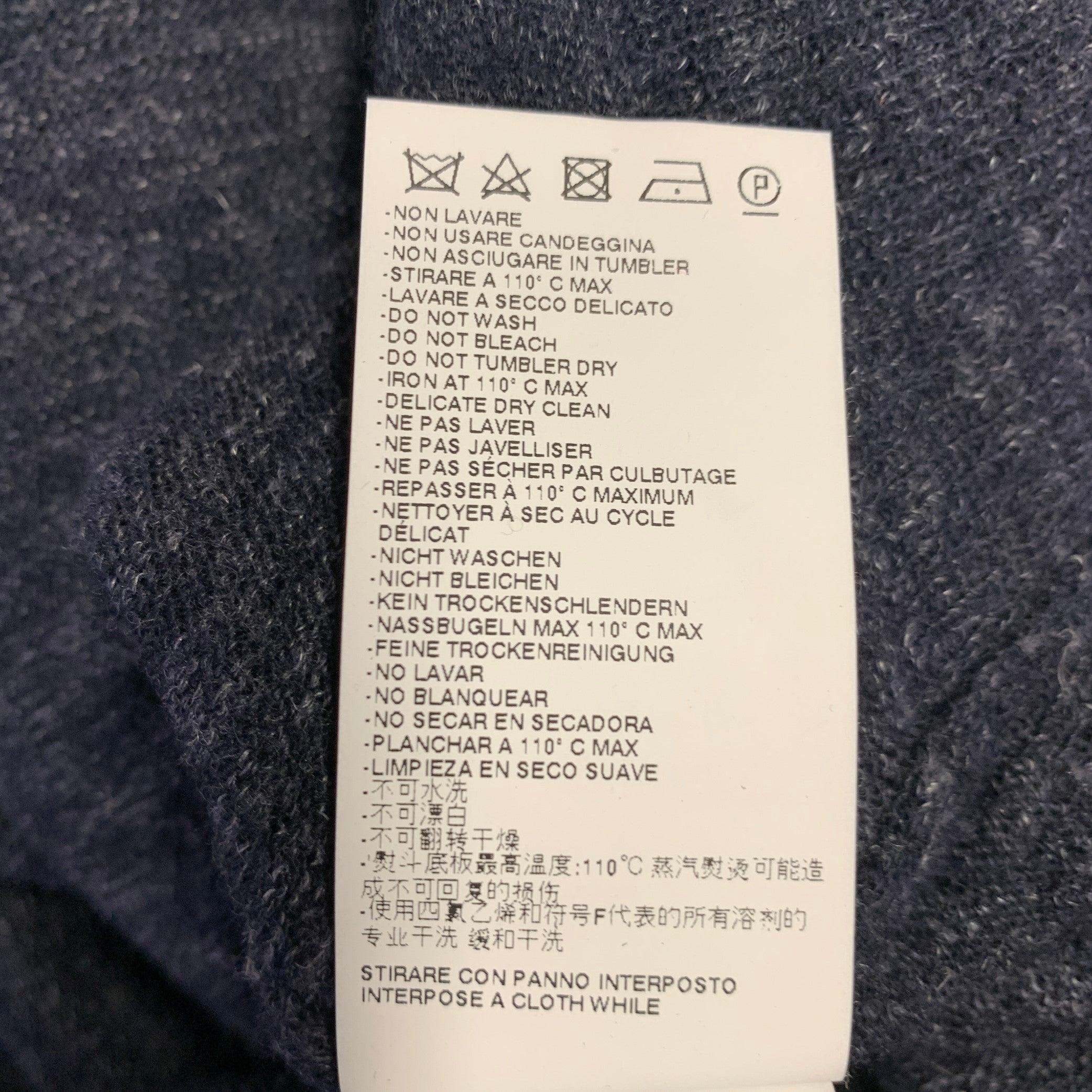 MAISON MARTIN MARGIELA Size L Navy Grey Heather Wool Flax Sweater For Sale 6