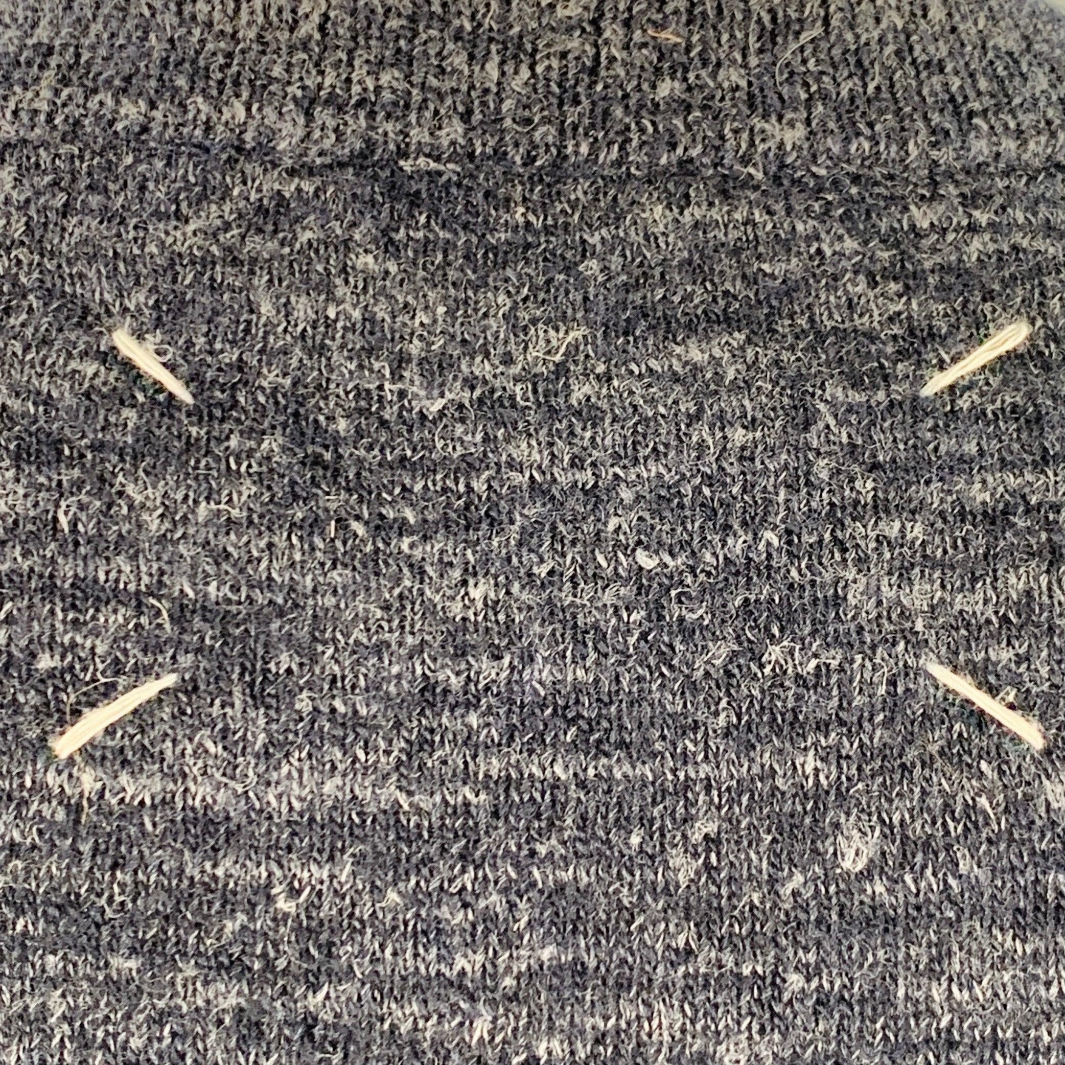 MAISON MARTIN MARGIELA Size L Navy Grey Heather Wool Flax Sweater In Good Condition For Sale In San Francisco, CA