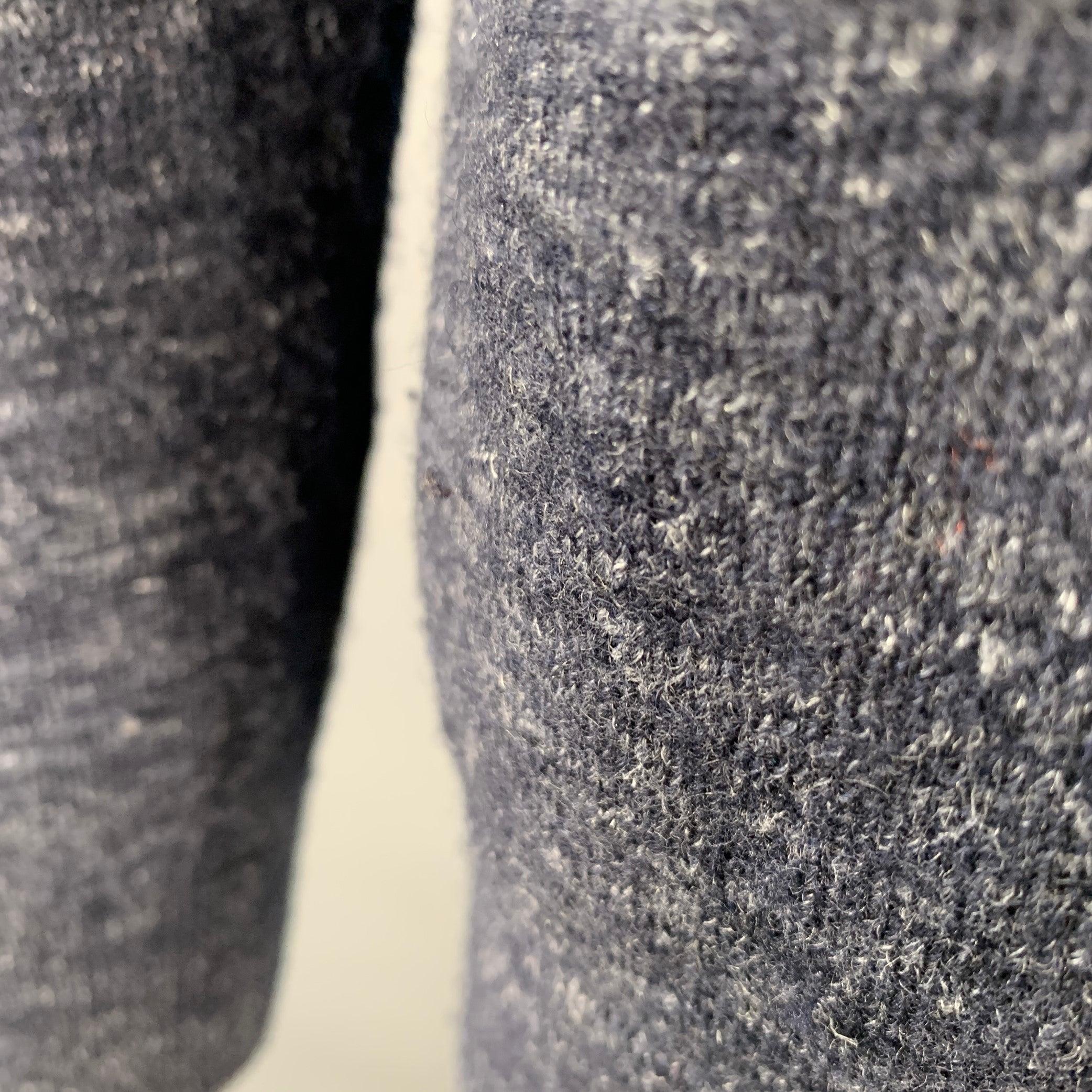 MAISON MARTIN MARGIELA Size L Navy Grey Heather Wool Flax Sweater For Sale 3