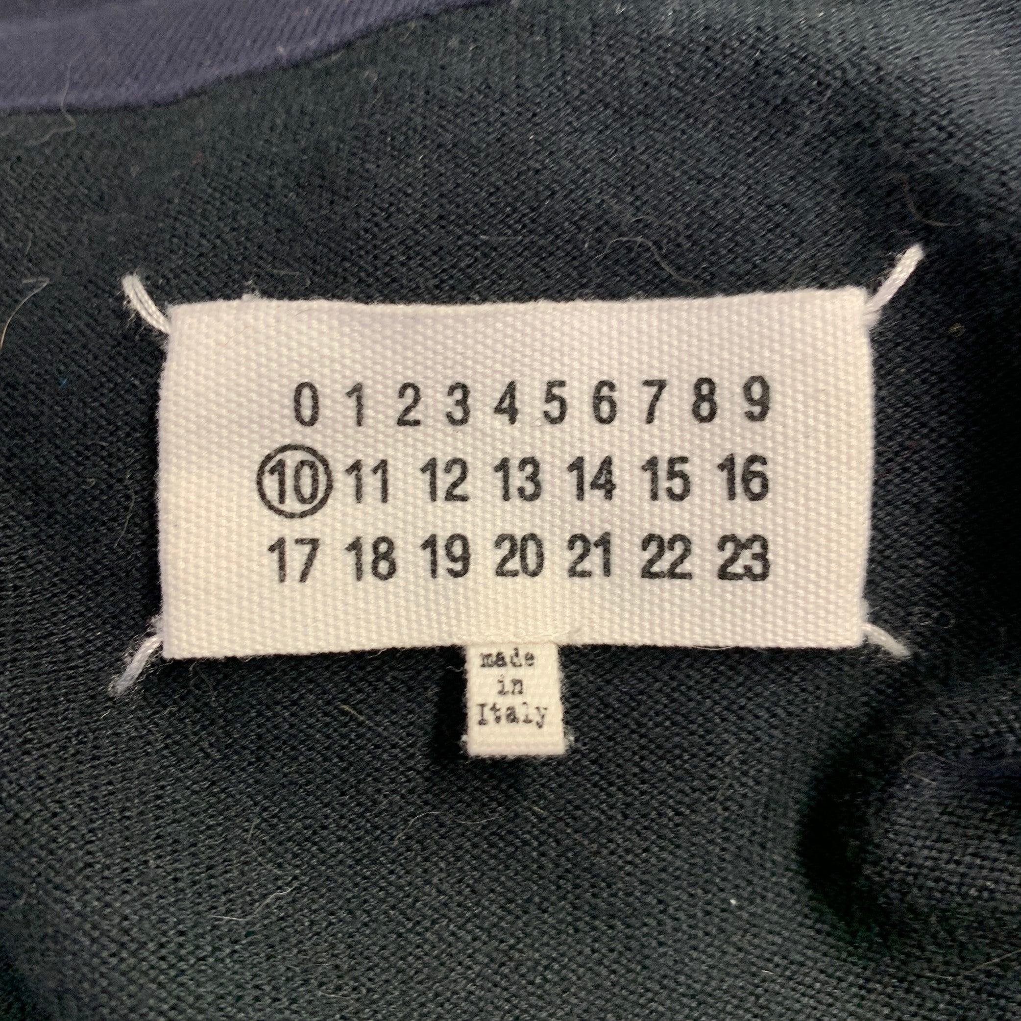 MAISON MARTIN MARGIELA Size M Black Cotton Shawl Collar V-Neck Cardigan For Sale 1