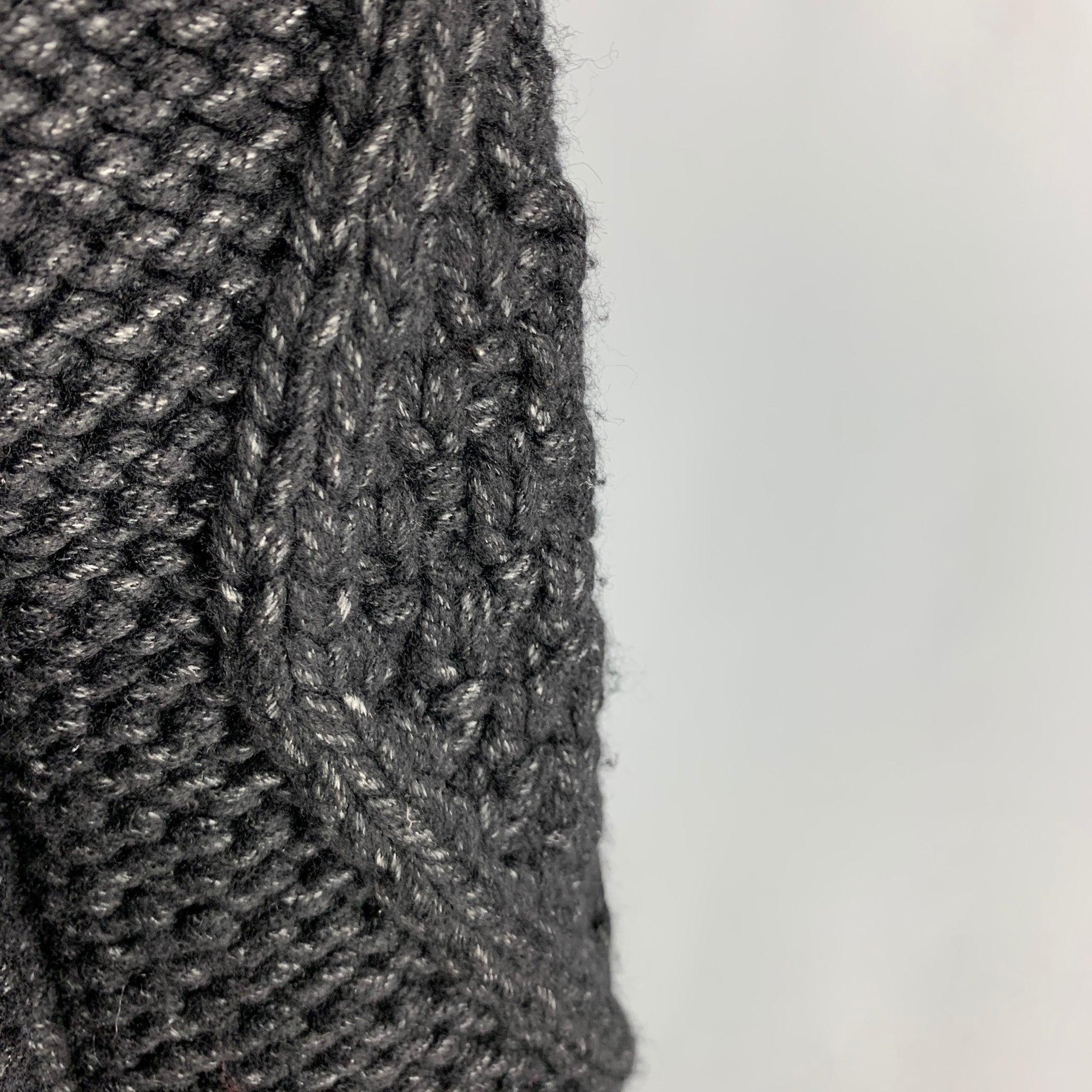 MAISON MARTIN MARGIELA Size M Black Grey Wool Polyamide Sweater For Sale 1
