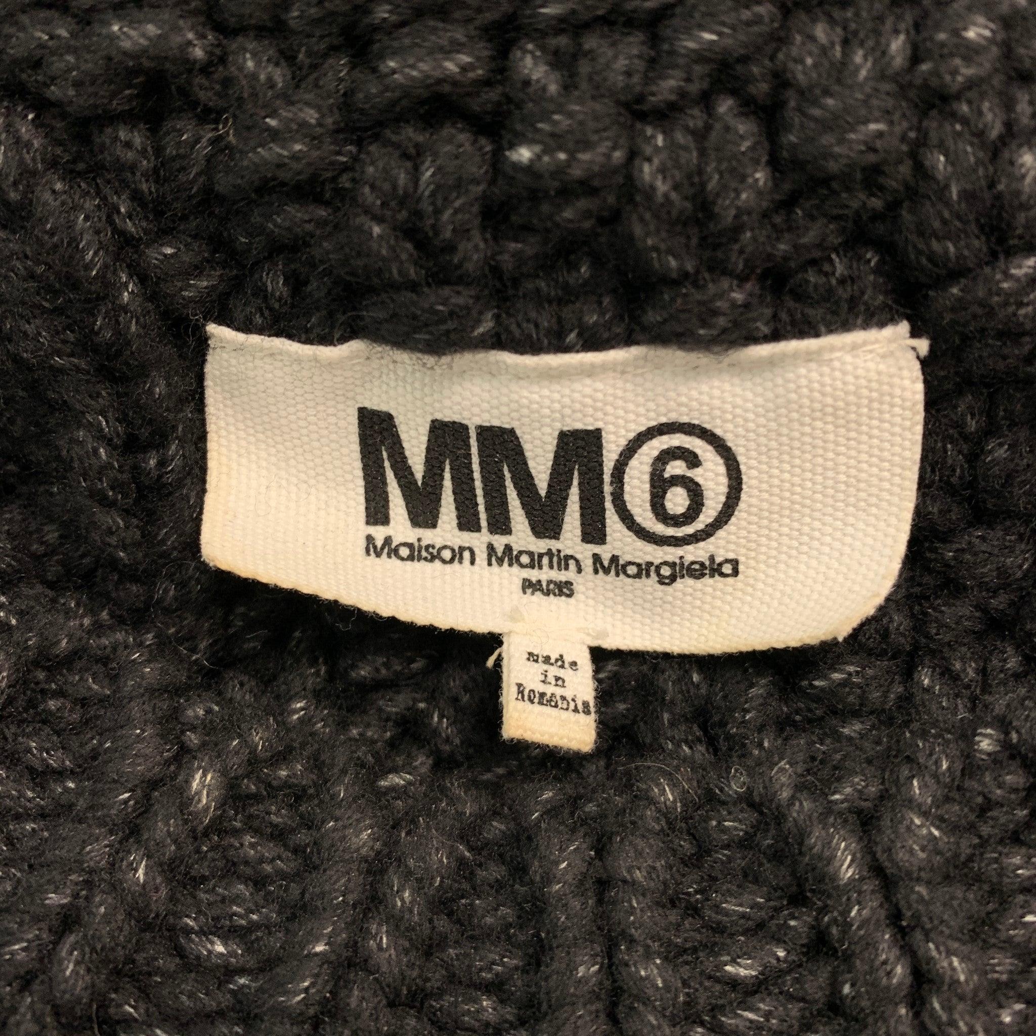 MAISON MARTIN MARGIELA Taille M Pull en laine polyamide gris noir en vente 3