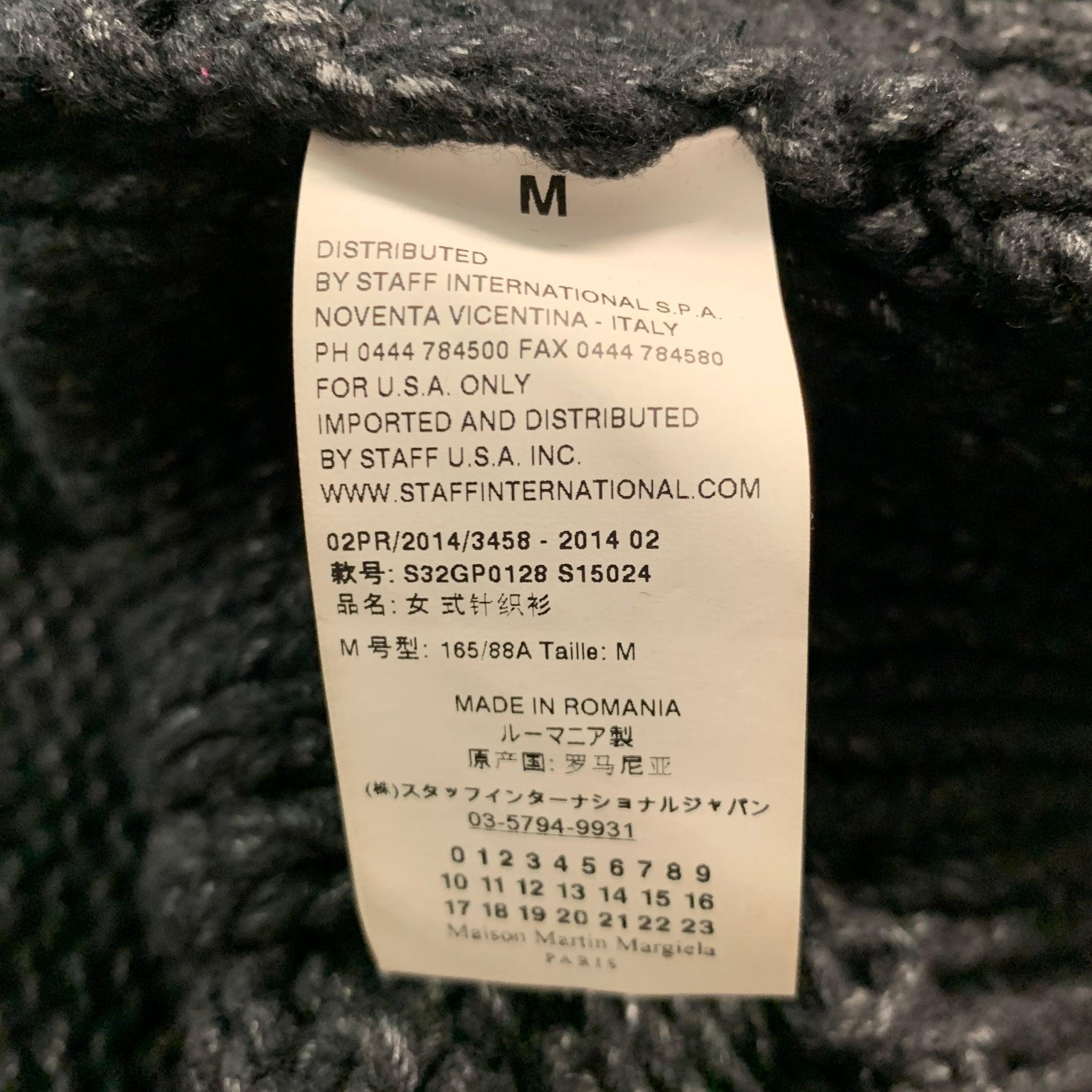 MAISON MARTIN MARGIELA Size M Black Grey Wool Polyamide Sweater For Sale 4