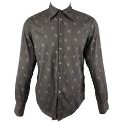 MAISON MARTIN MARGIELA Size M Cotton Black & Beige Long Sleeve Shirt