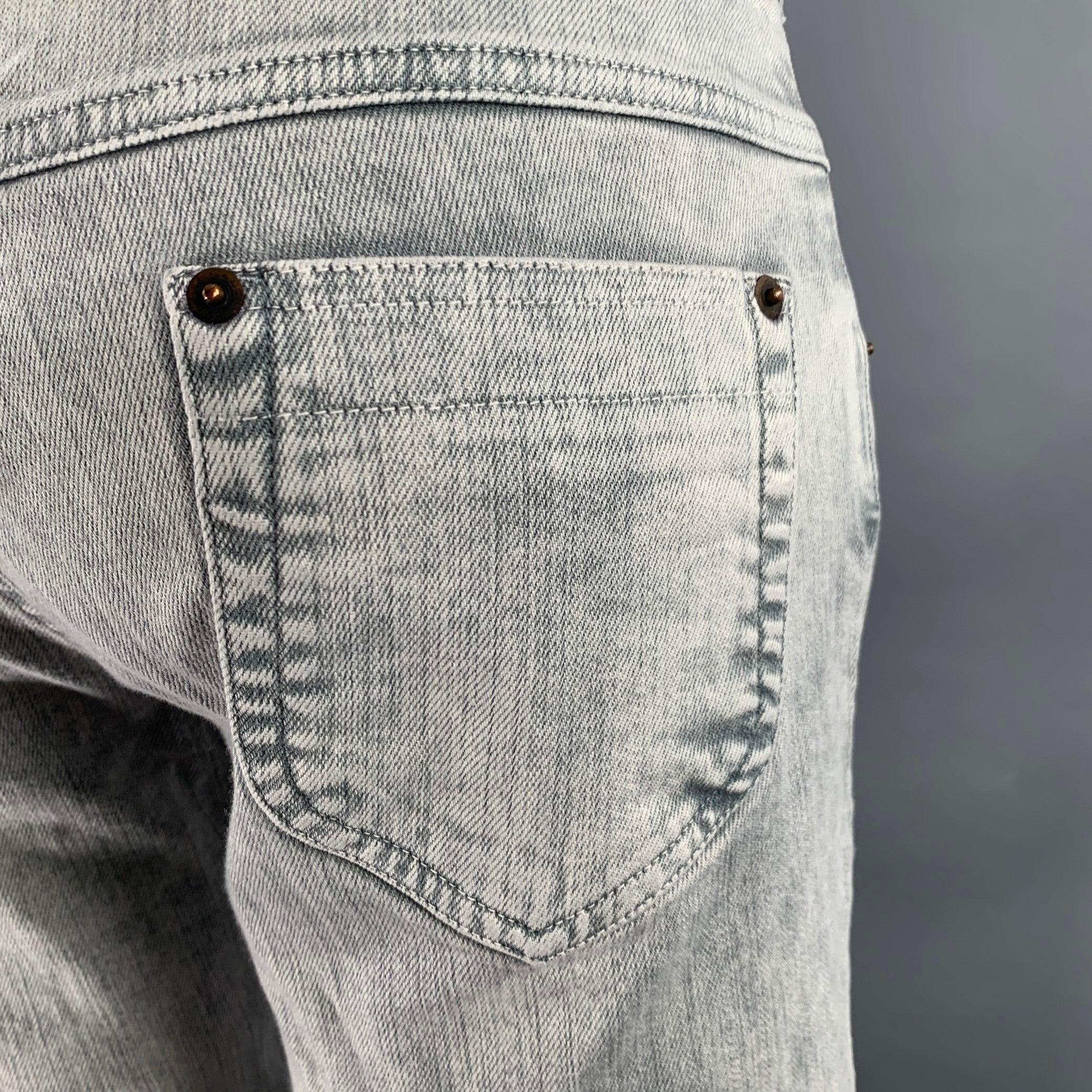 Beige MAISON MARTIN MARGIELA Size M Grey Cotton Blend Skinny Jeans For Sale