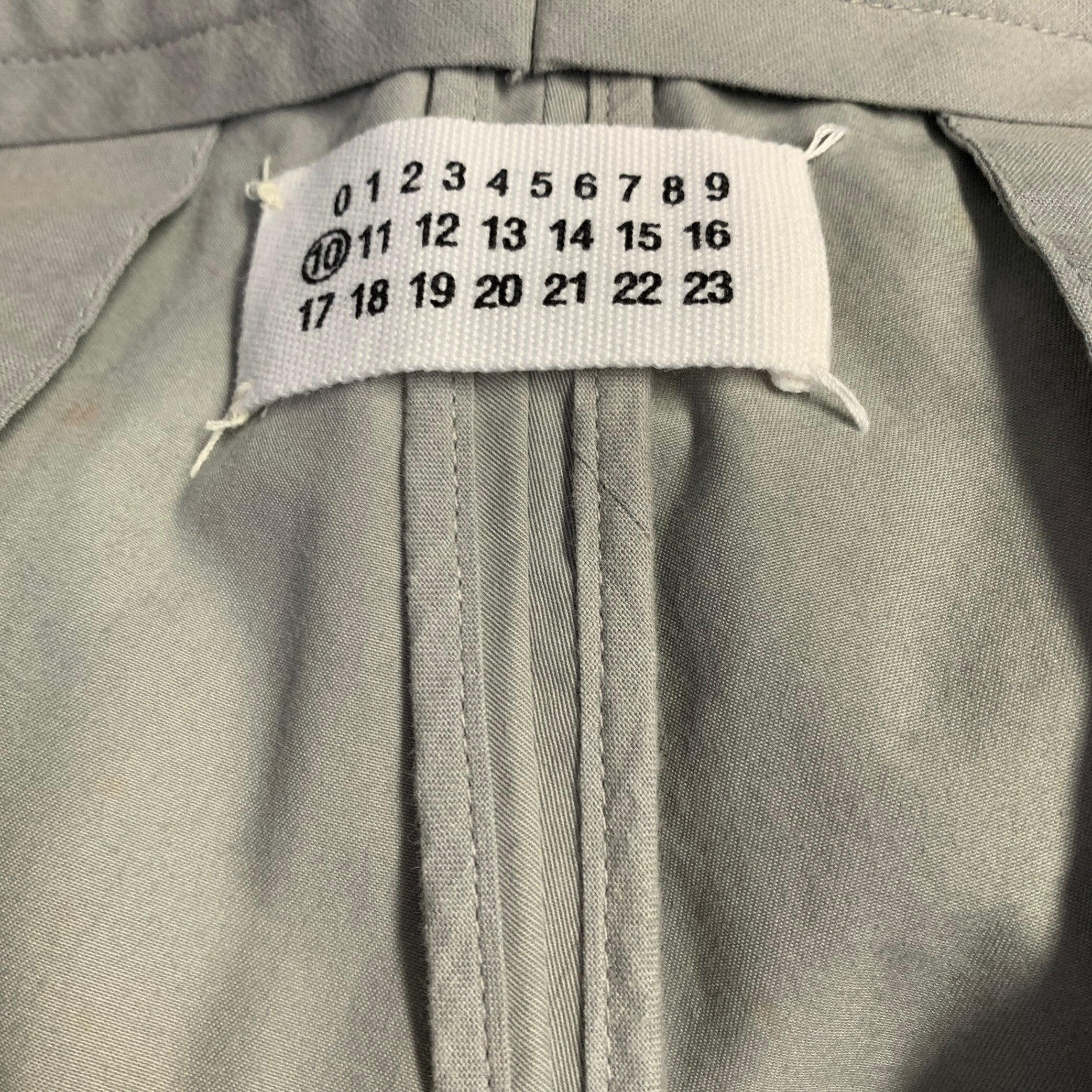 Maison Martin Margiela - Pantaloni casual in cotone grigio e dritti taglia M. in vendita 3