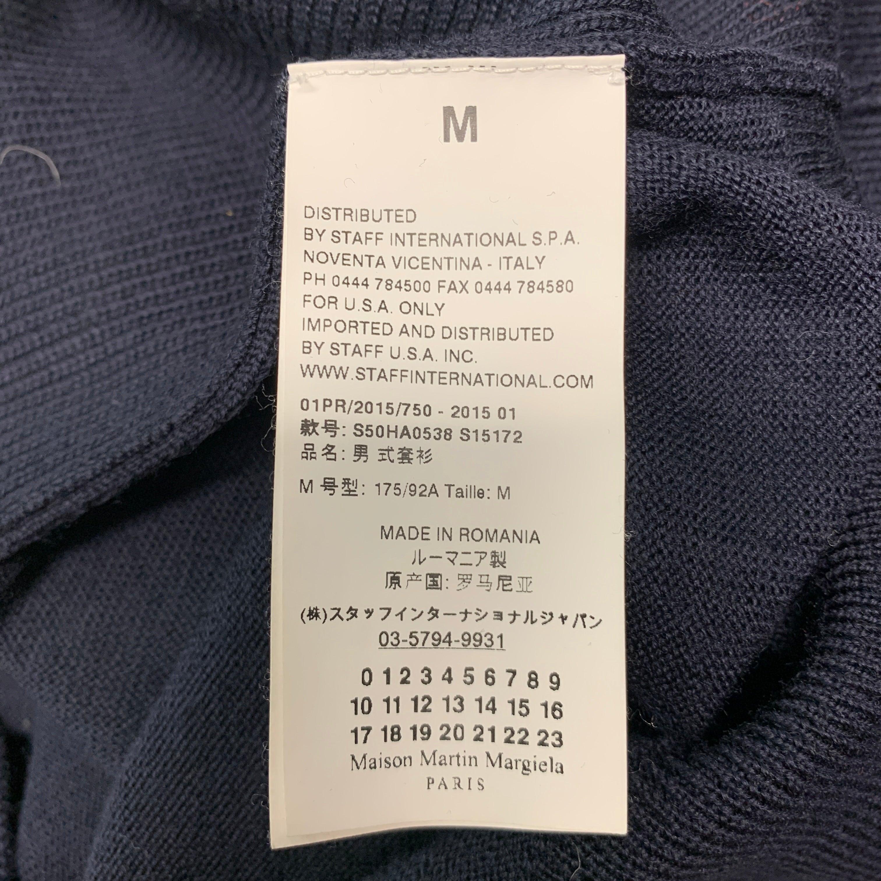 MAISON MARTIN MARGIELA Size M Navy Knit Wool Scoop Neck Pullover 3