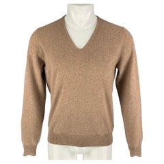 MAISON MARTIN MARGIELA Size M Tan Cashmere V-Neck Pullover