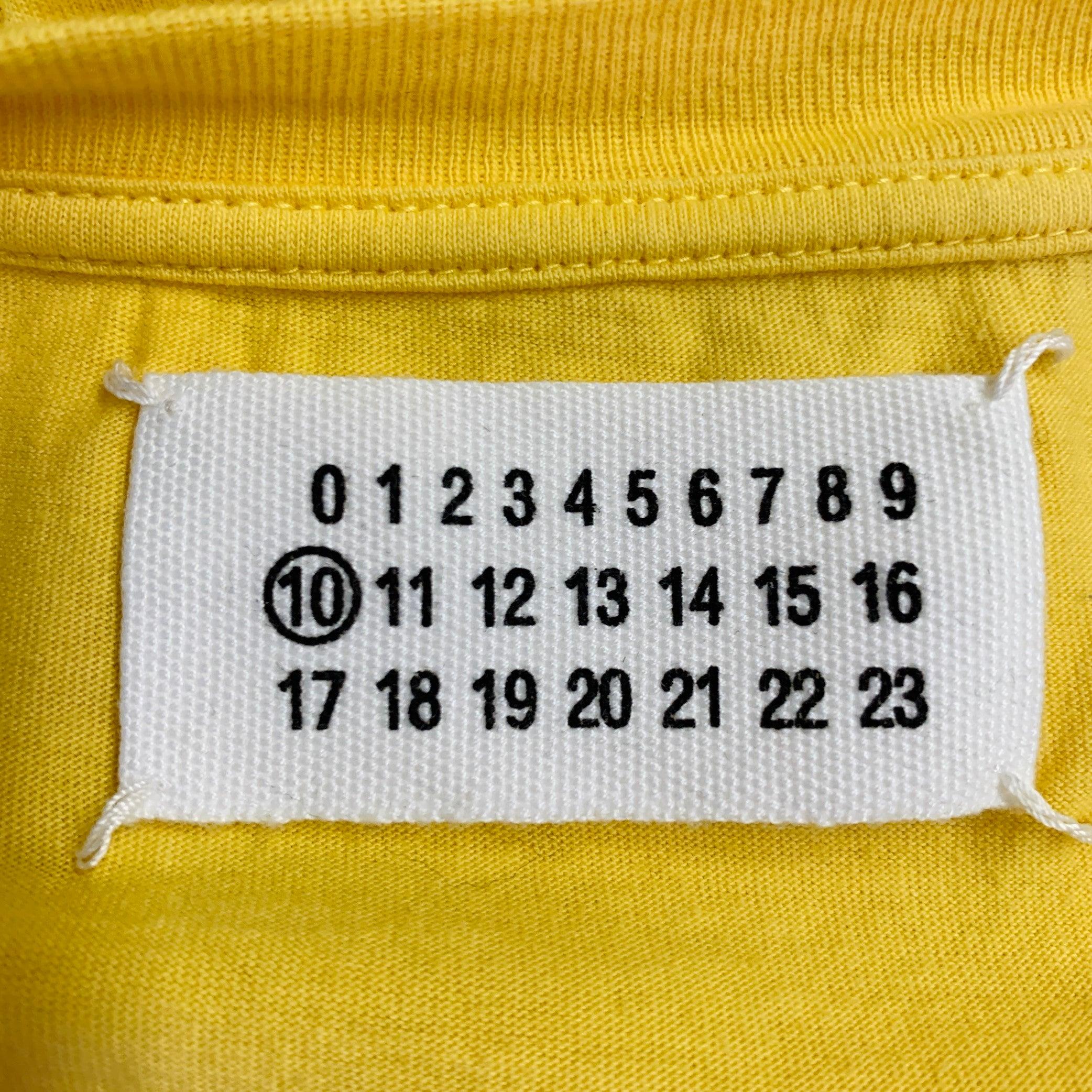 MAISON MARTIN MARGIELA Size M Yellow Cotton Side Snaps Crew Neck T-shirt en vente 6