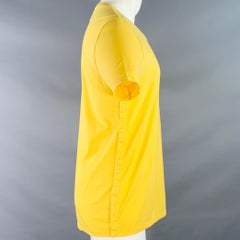 MAISON MARTIN MARGIELA Size M Yellow Cotton Side Snaps Crew Neck T-shirt