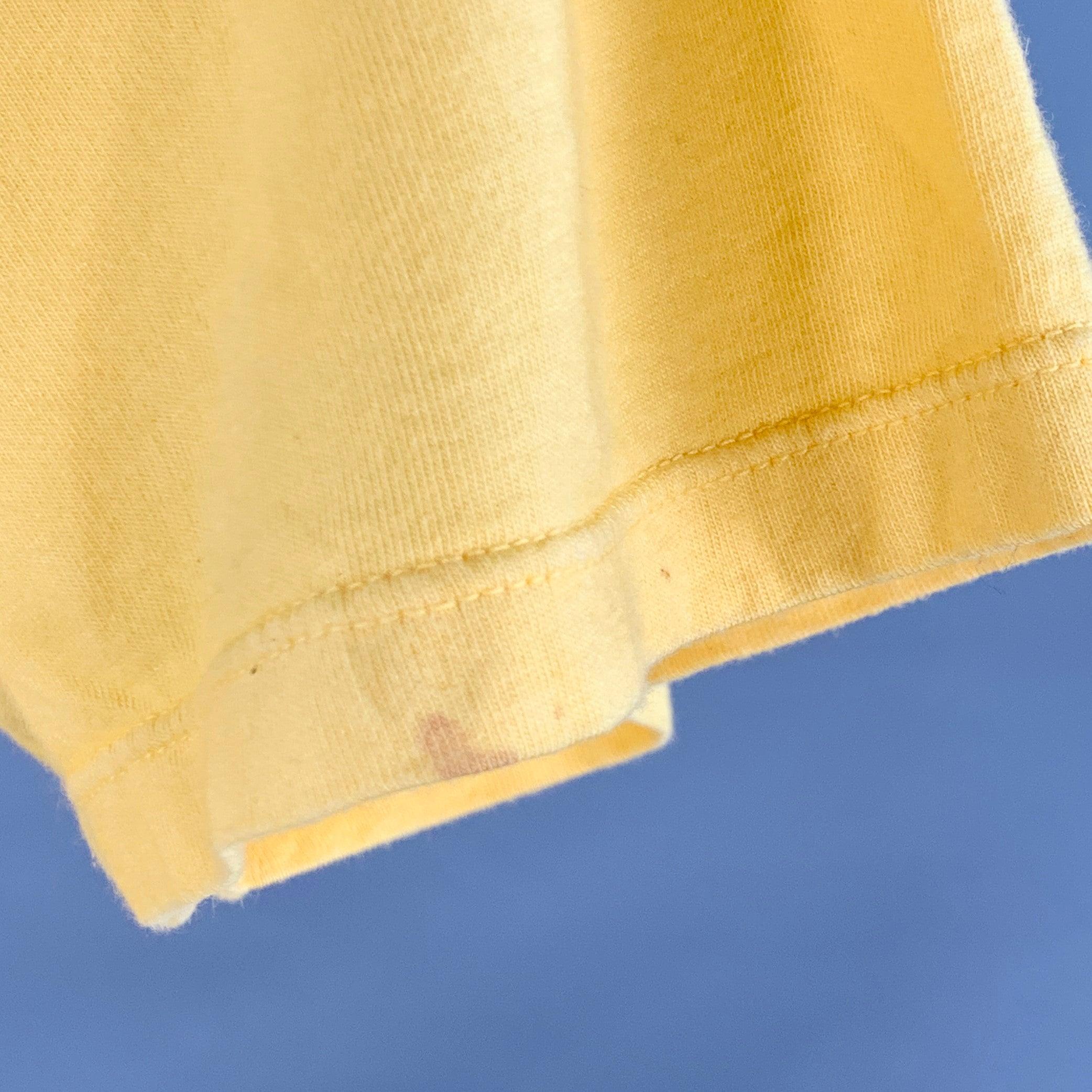 MAISON MARTIN MARGIELA Size M Yellow Cotton Side Snaps Crew Neck T-shirt en vente 3