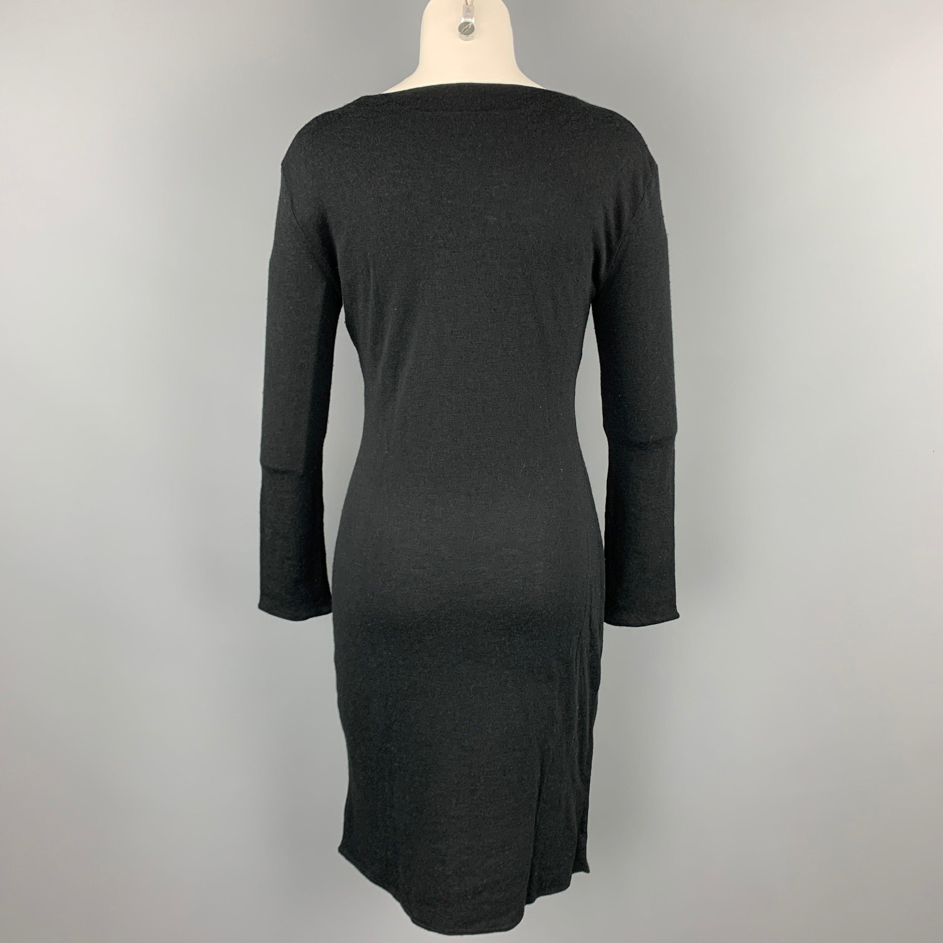 MAISON MARTIN MARGIELA Size S Black Viscose / Wool Sweater Dress In Good Condition For Sale In San Francisco, CA