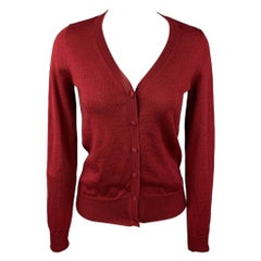 MAISON MARTIN MARGIELA - Cardigan en laine bordeaux taille S