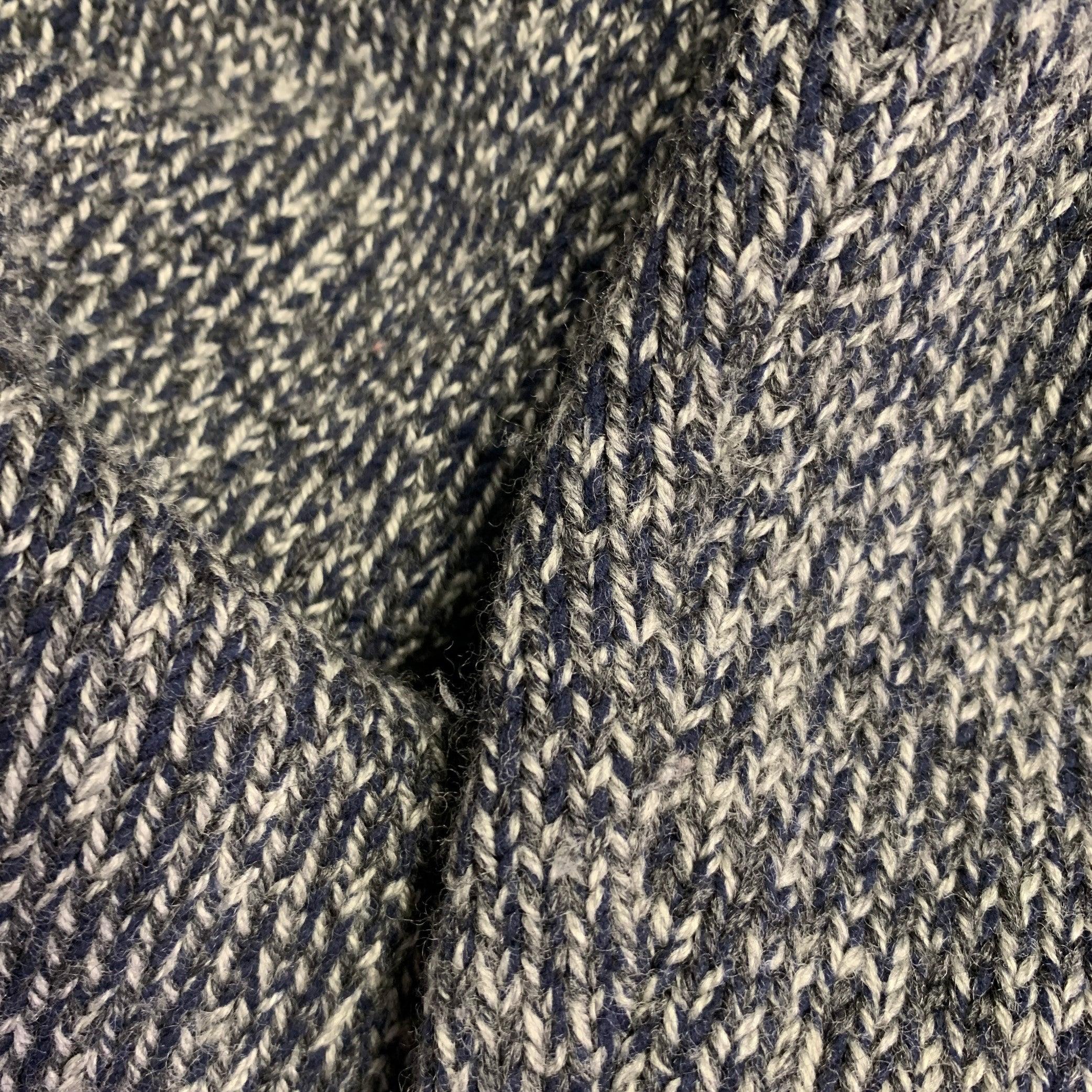 MAISON MARTIN MARGIELA Size S Grey Charcoal Blue Wool Blend Knit Raglan Sweater For Sale 6