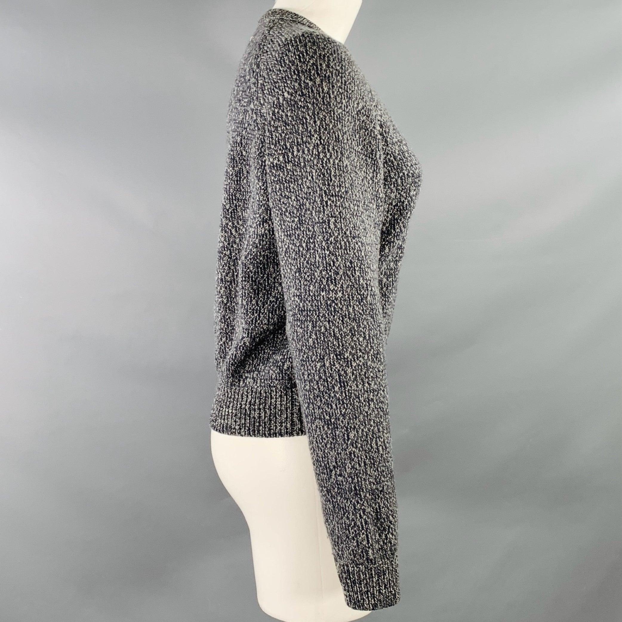 Gray MAISON MARTIN MARGIELA Size S Grey Charcoal Blue Wool Blend Knit Raglan Sweater For Sale