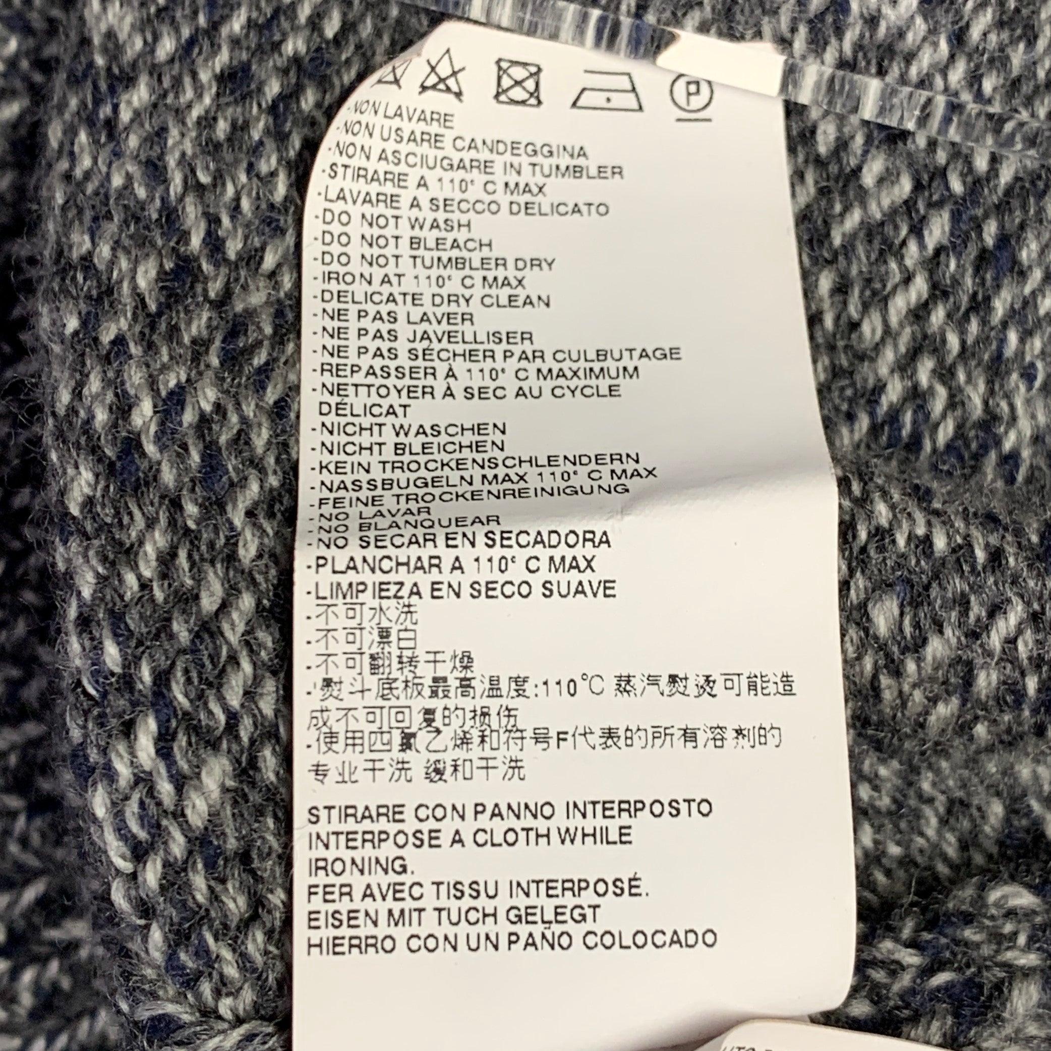 MAISON MARTIN MARGIELA Size S Grey Charcoal Blue Wool Blend Knit Raglan Sweater For Sale 3