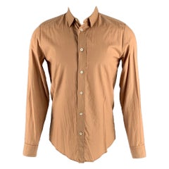MAISON MARTIN MARGIELA Size S Orange Cotton Slim Fit Long Sleeve Shirt