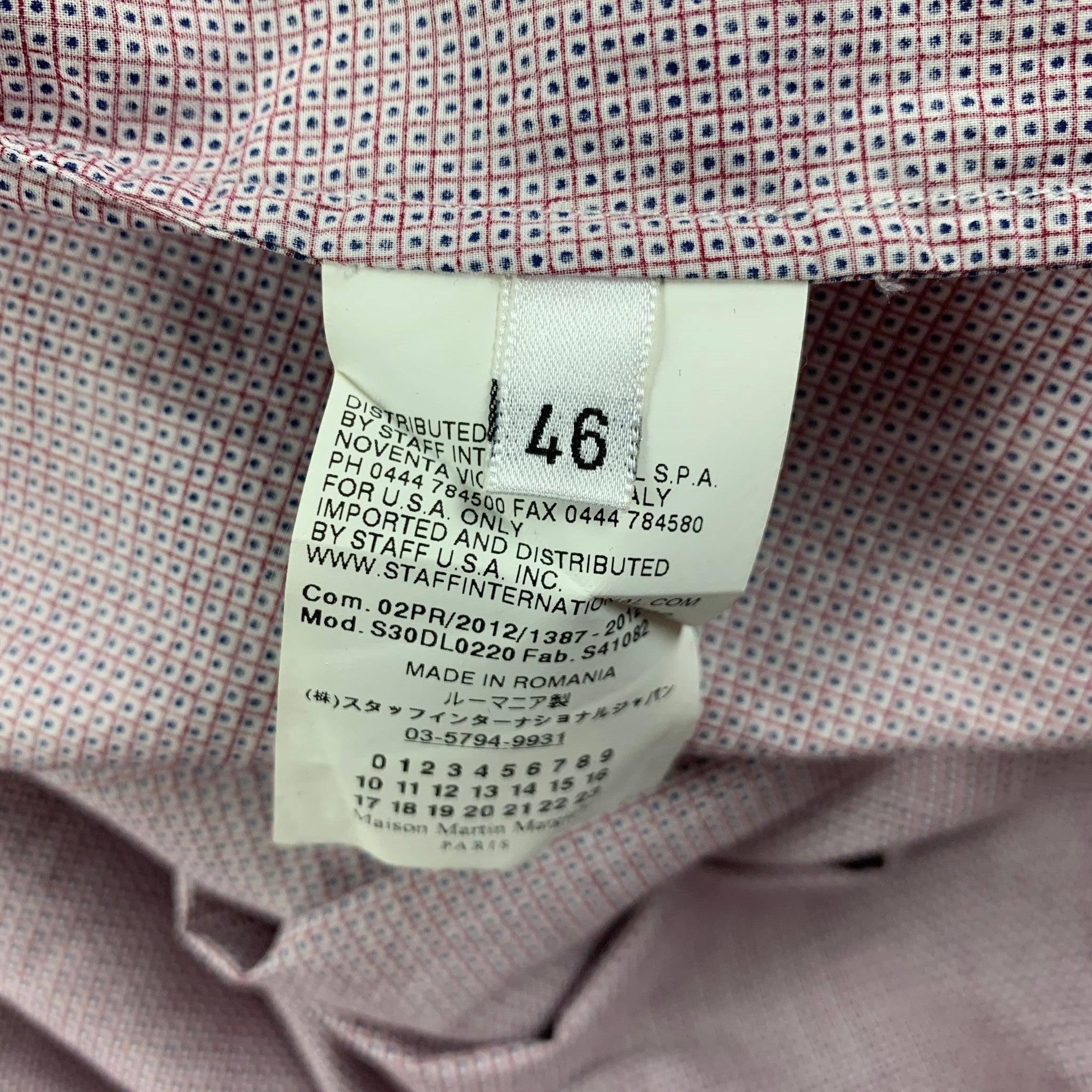 Men's MAISON MARTIN MARGIELA Size S Red White Blue Dots Cotton Long Sleeve Shirt For Sale