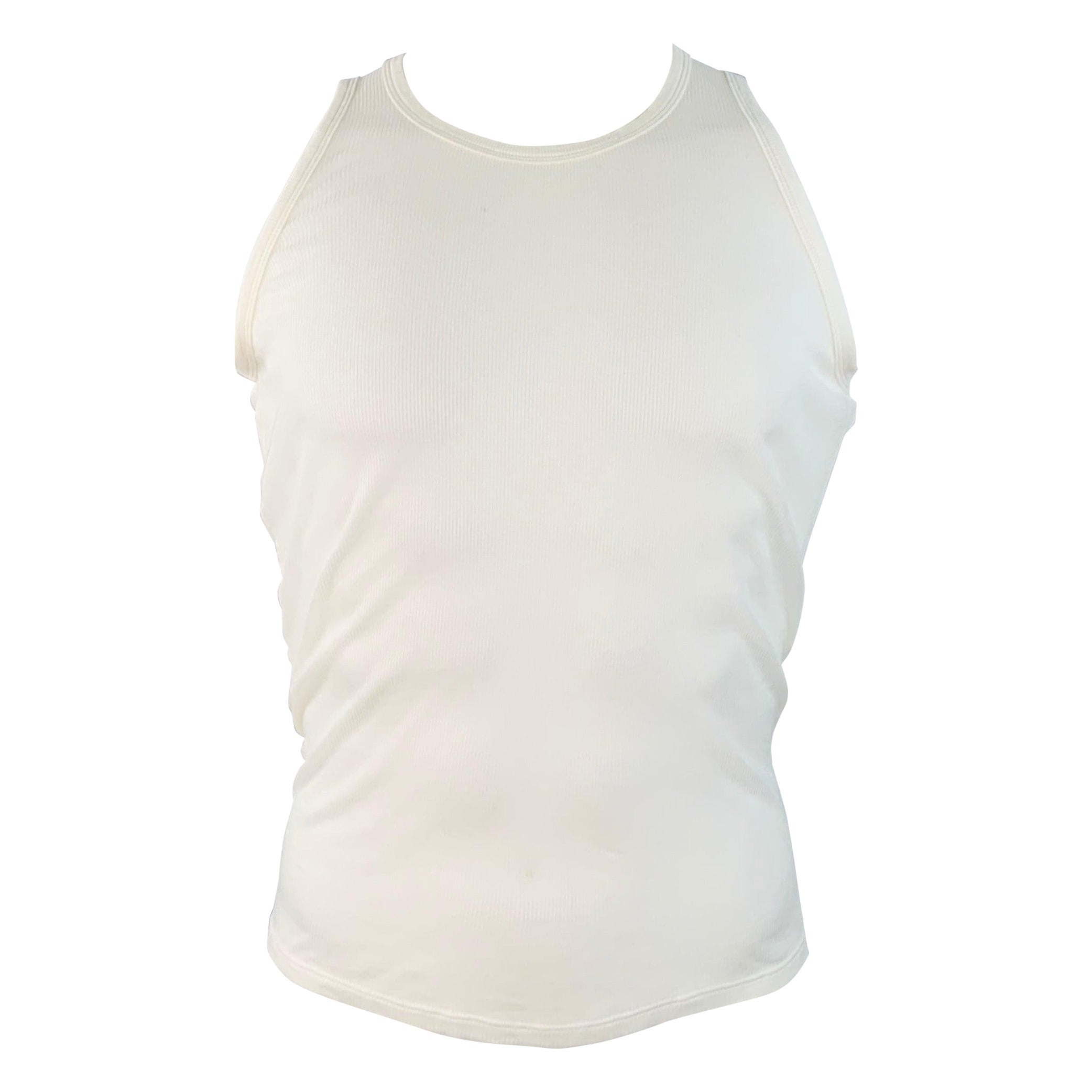 MAISON MARTIN MARGIELA Size S White Rib Knit Cotton Tank Top