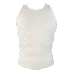 MAISON MARTIN MARGIELA Size S White Rib Knit Cotton Tank Top