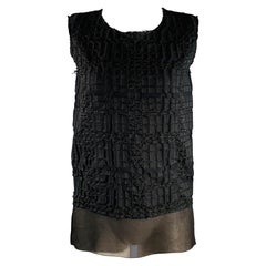 MAISON MARTIN MARGIELA Size XS Black Wool Blend Textured Casual Top