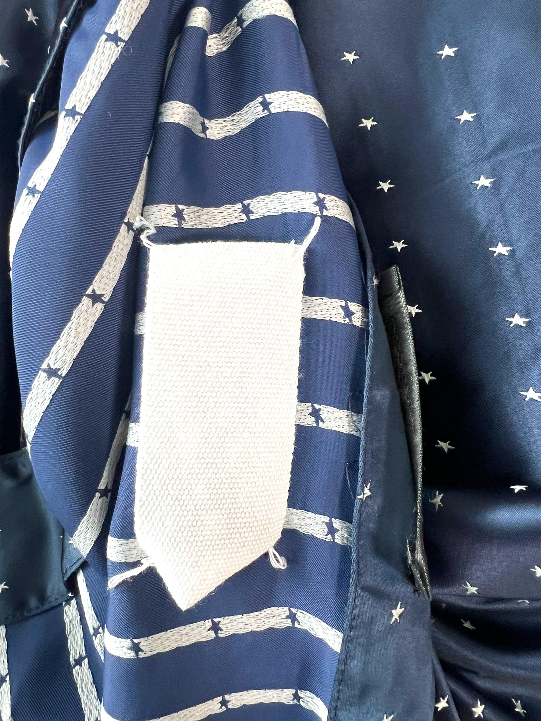 Maison Martin Margiela Spring/Summer 2007 Navy Star Print Draped Dress – IT42 (F im Angebot 4