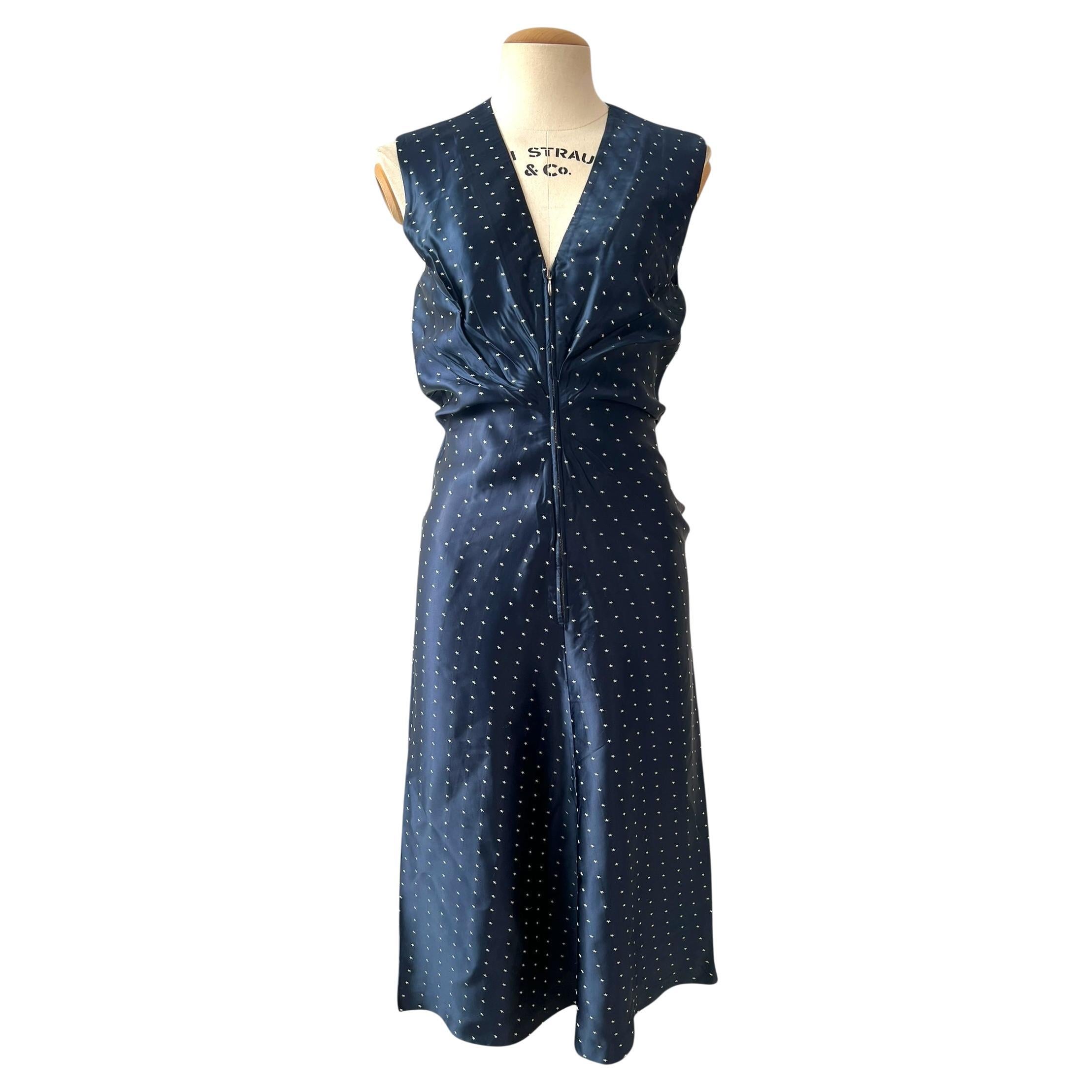 Maison Martin Margiela Spring/Summer 2007 Navy Star Print Draped Dress – IT42 (F im Angebot
