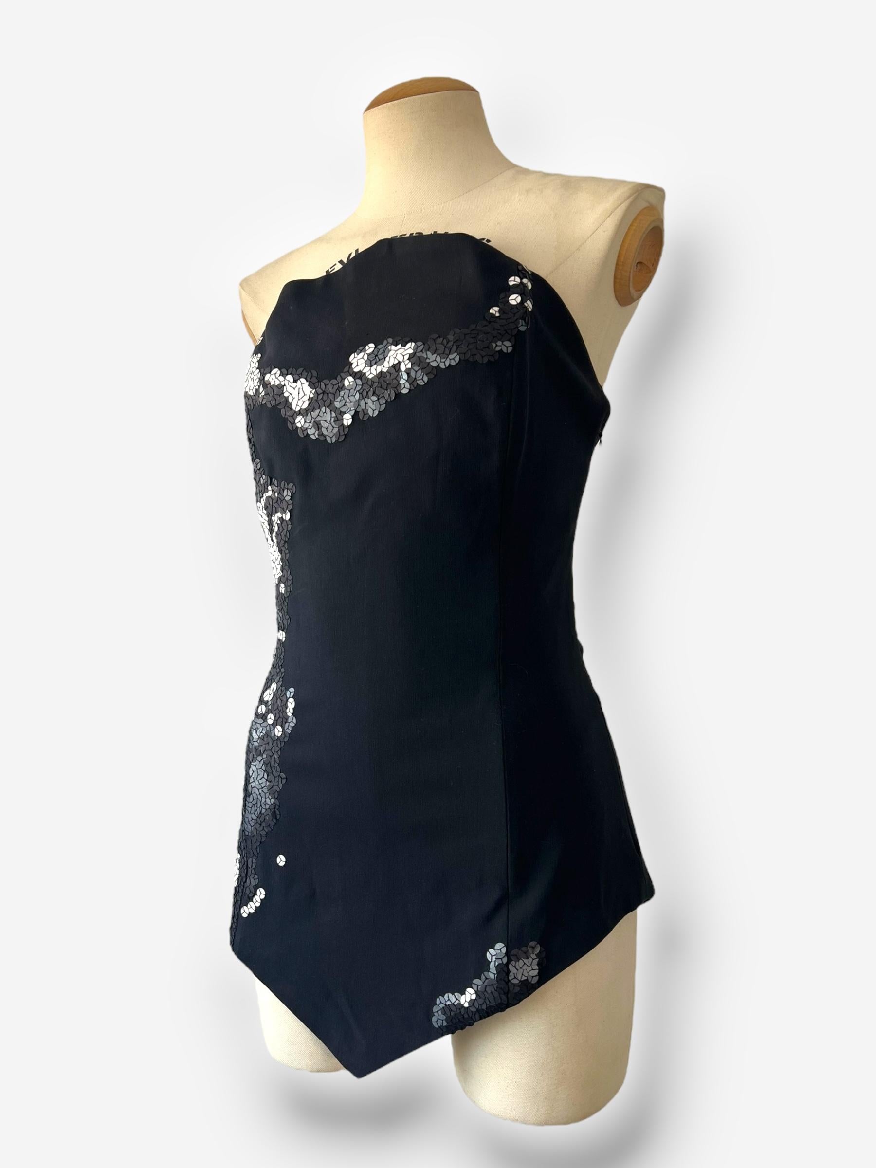 Black Maison Martin Margiela Spring/Summer 2008 Sequined Corset For Sale