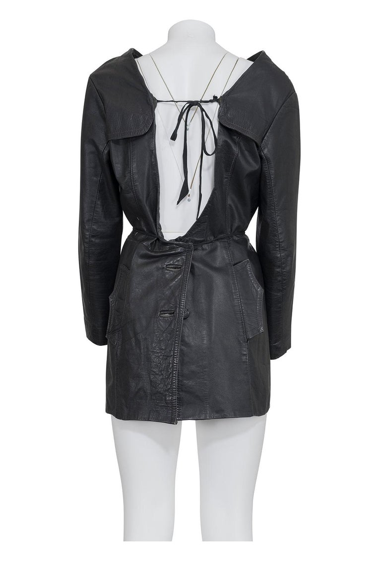 MAISON MARTIN MARGIELA SS 94 Artisanal Leather Mini Dress For Sale at 1stDibs MAISON MARTIN MARGIELA SS 94 Artisanal Leather Mini Dress For Sale at 1stDibs