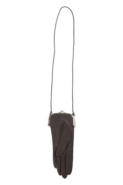 MAISON MARTIN MARGIELA SS 99 Iconic and Rare Brown Leather Glove Purse Necklace