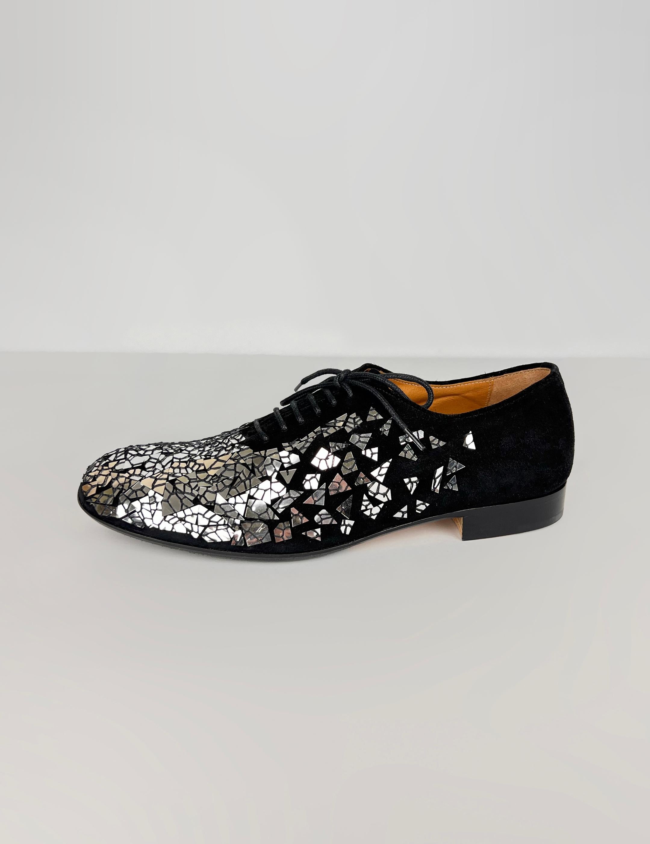 Maison Martin Margiela suede mirror derby shoes In Excellent Condition For Sale In Алматинский Почтамт, KZ