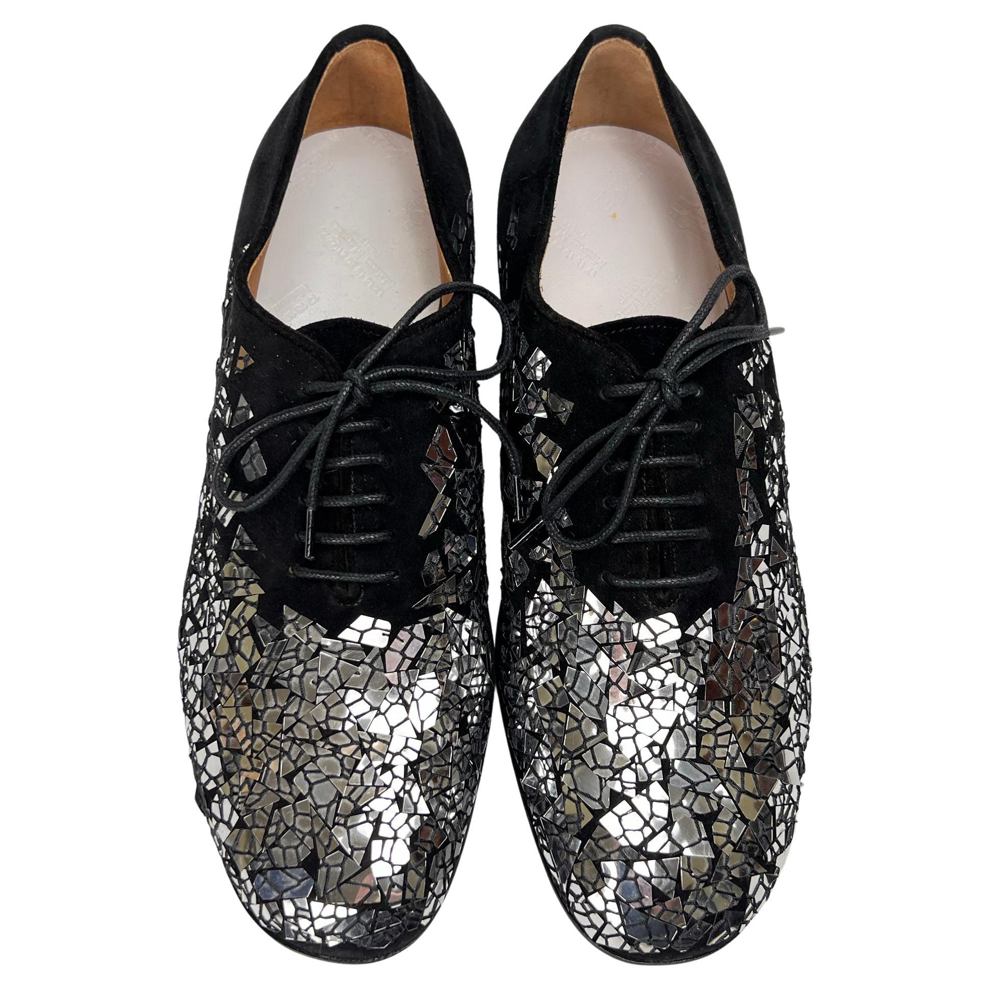 Maison Martin Margiela suede mirror derby shoes For Sale