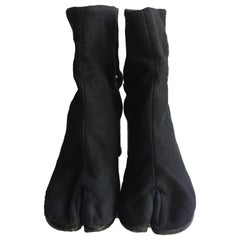 Maison Martin Margiela Tabi Boots Black Canvas Circa 1999